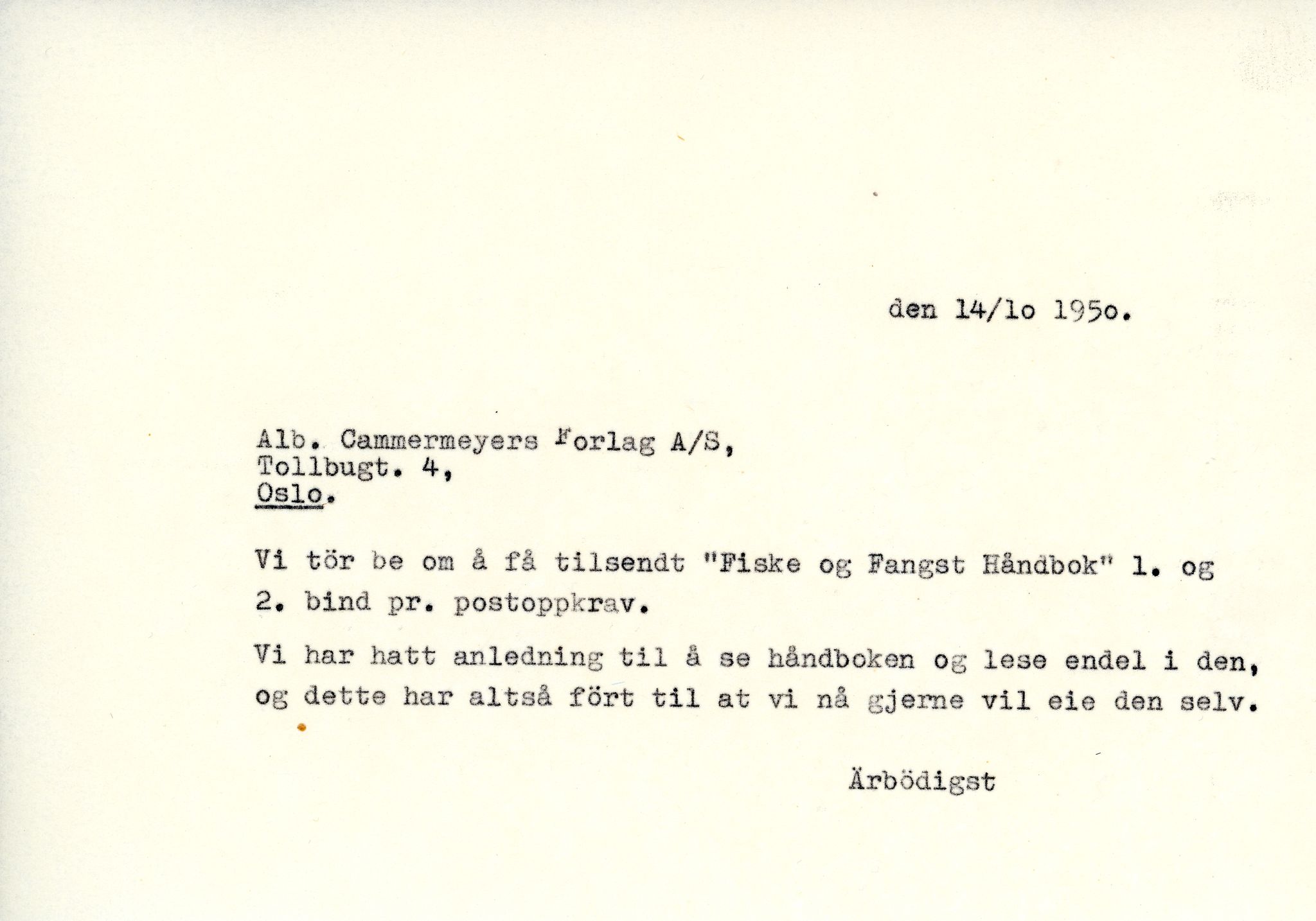 Vardø Fiskersamvirkelag, VAMU/A-0037/D/Da/L0002: Korrespondanse Er-Fi, 1946-1951