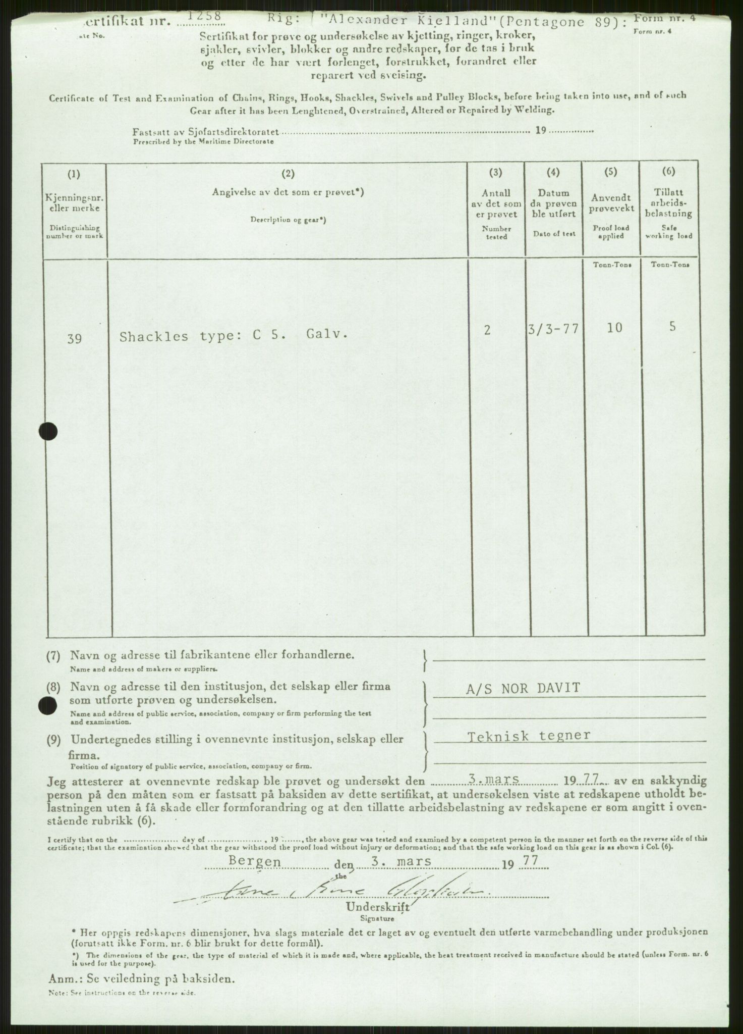 Justisdepartementet, Granskningskommisjonen ved Alexander Kielland-ulykken 27.3.1980, AV/RA-S-1165/D/L0006: A Alexander L. Kielland (Doku.liste + A3-A6, A11-A13, A18-A20-A21, A23, A31 av 31)/Dykkerjournaler, 1980-1981, p. 435