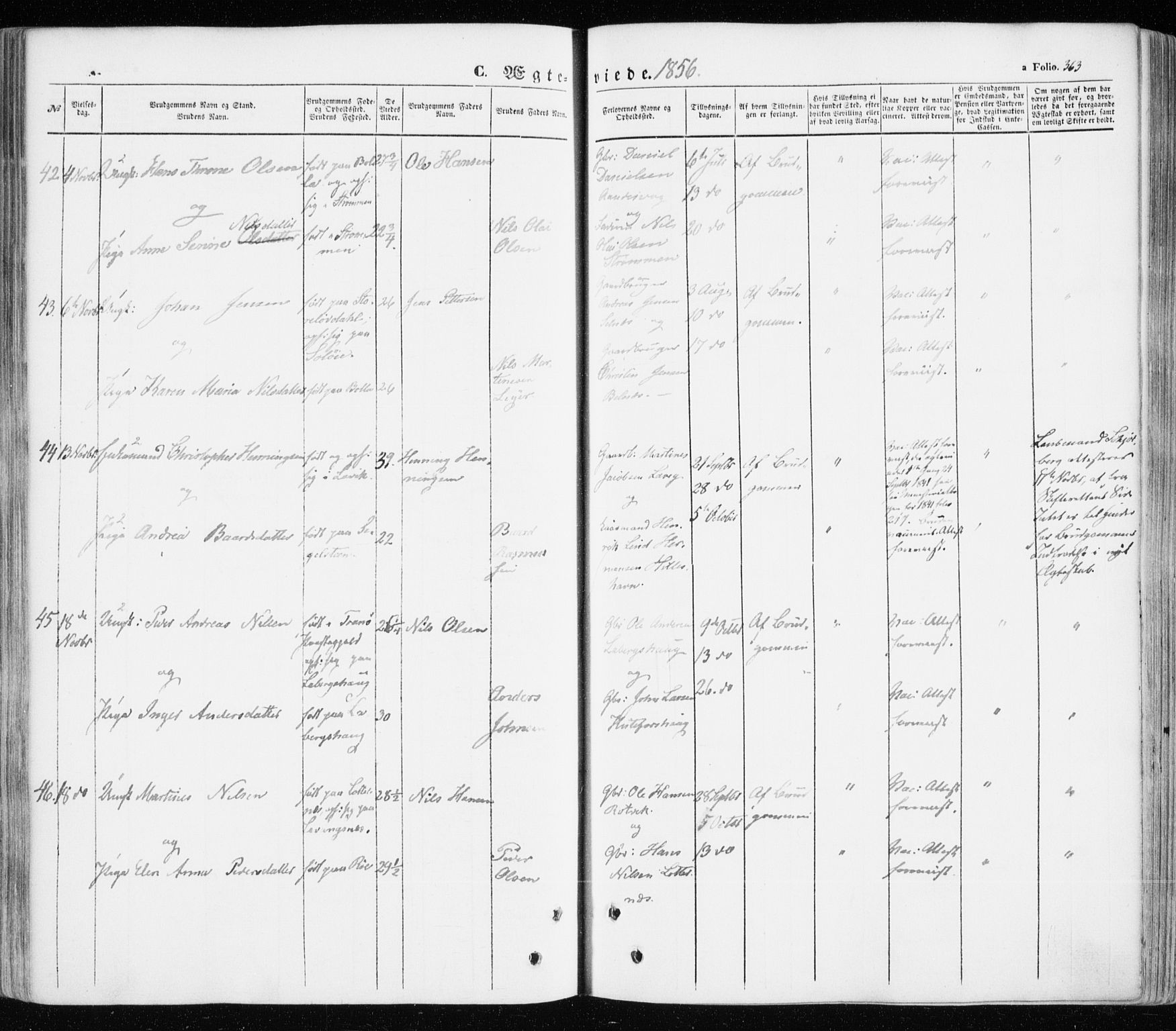 Ibestad sokneprestembete, AV/SATØ-S-0077/H/Ha/Haa/L0008kirke: Parish register (official) no. 8, 1850-1859, p. 363