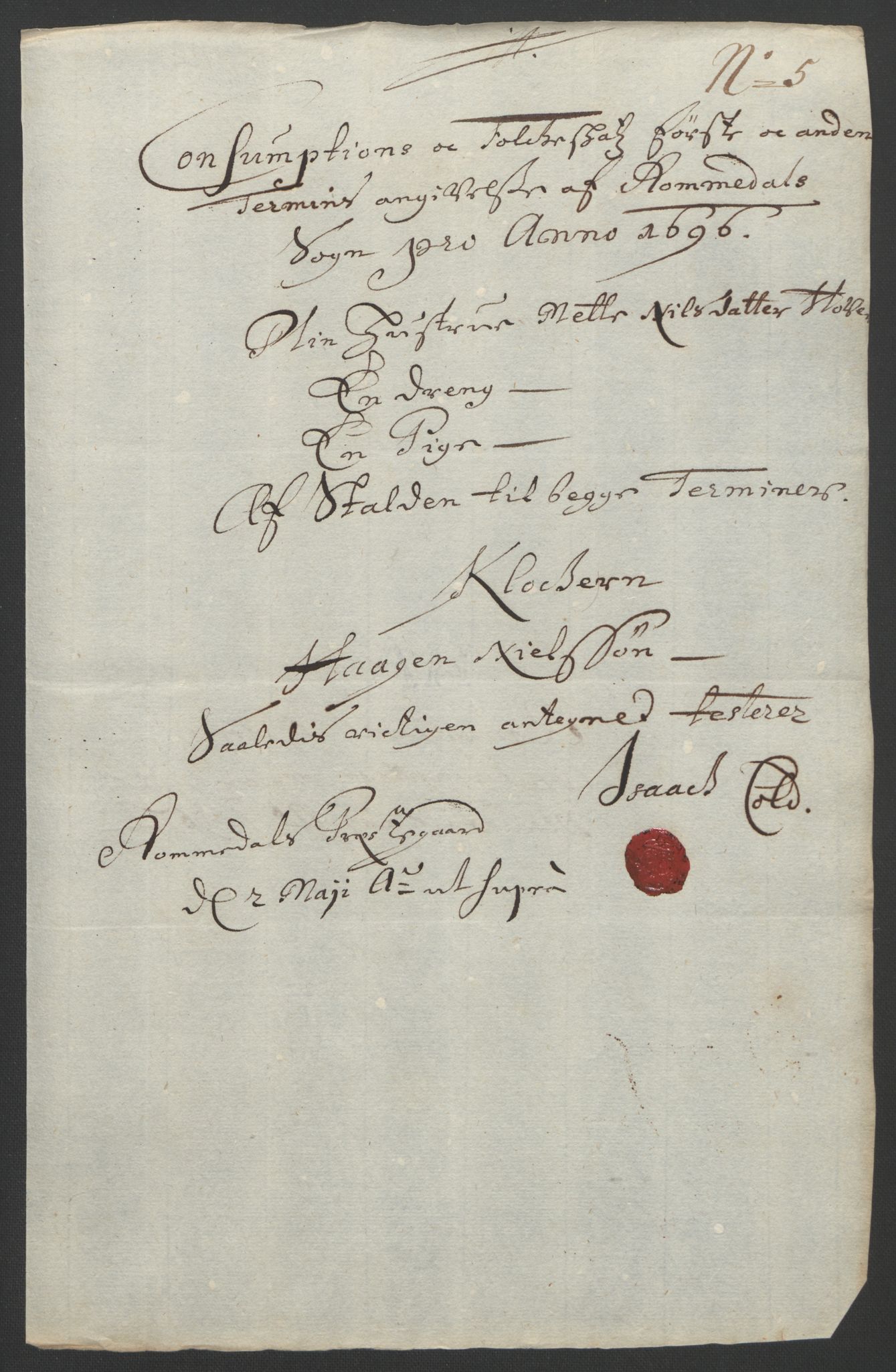 Rentekammeret inntil 1814, Reviderte regnskaper, Fogderegnskap, AV/RA-EA-4092/R16/L1036: Fogderegnskap Hedmark, 1695-1696, p. 377