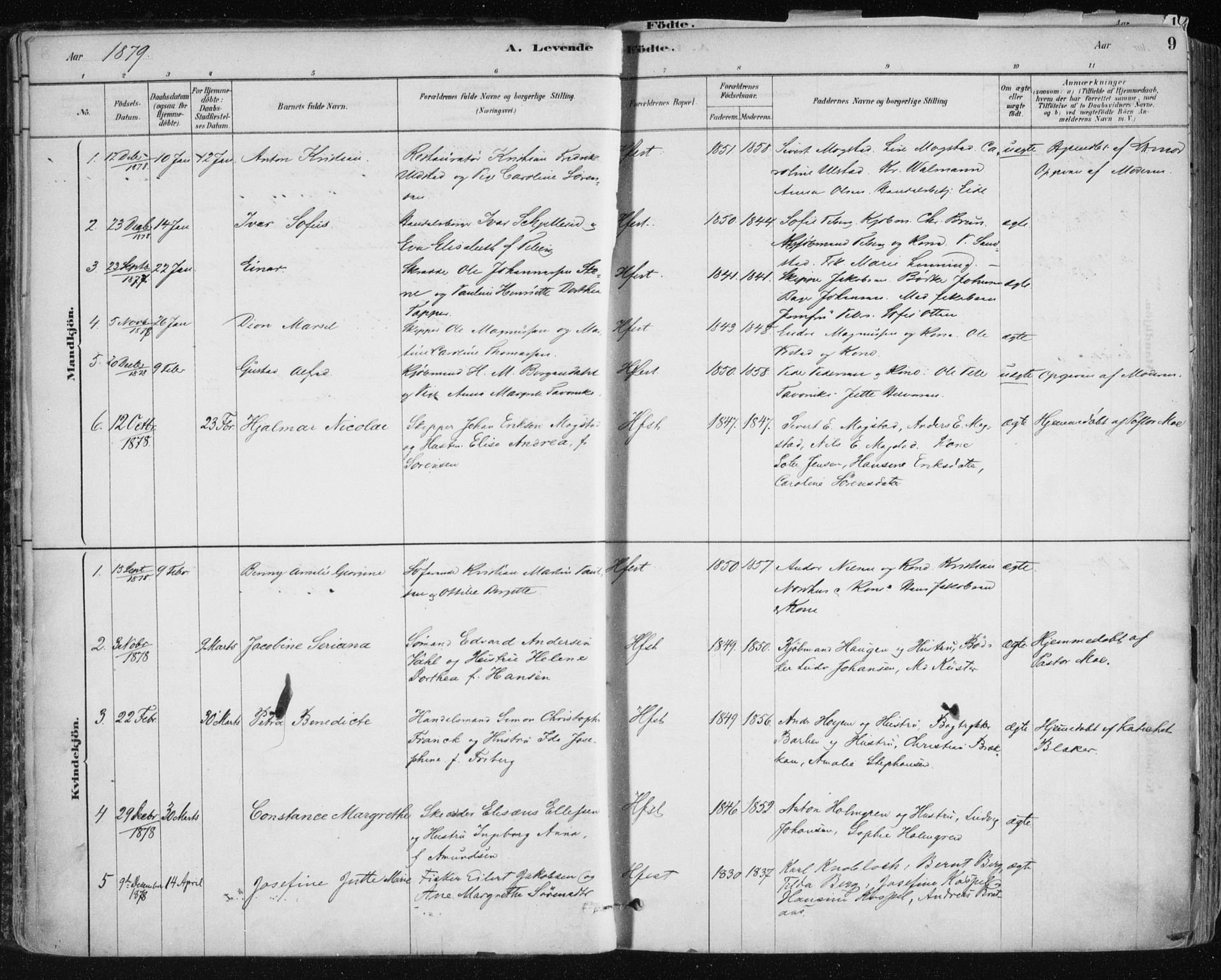 Hammerfest sokneprestkontor, SATØ/S-1347/H/Ha/L0008.kirke: Parish register (official) no. 8, 1878-1889, p. 9