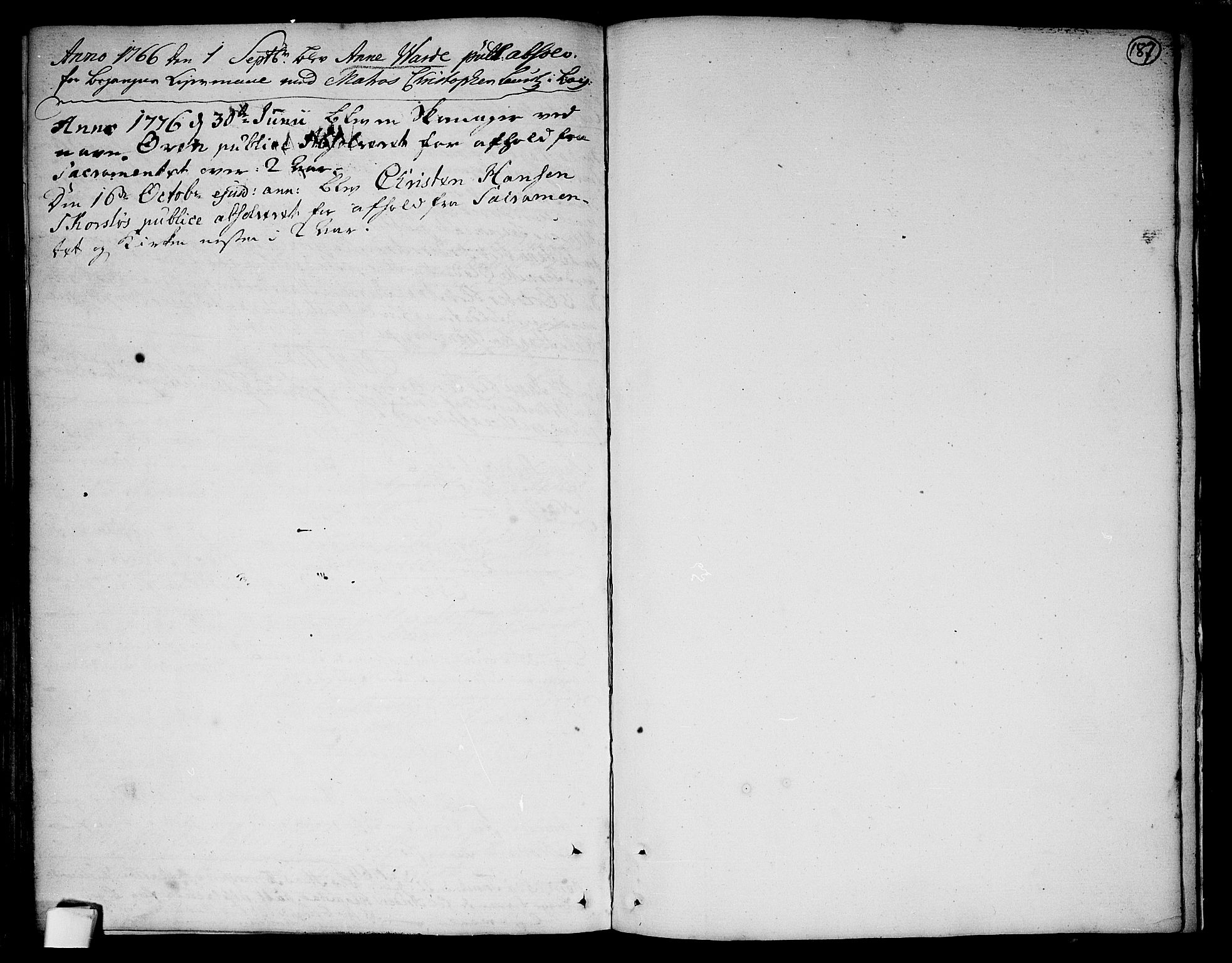 Tjølling kirkebøker, AV/SAKO-A-60/F/Fa/L0003: Parish register (official) no. 3, 1735-1778, p. 187