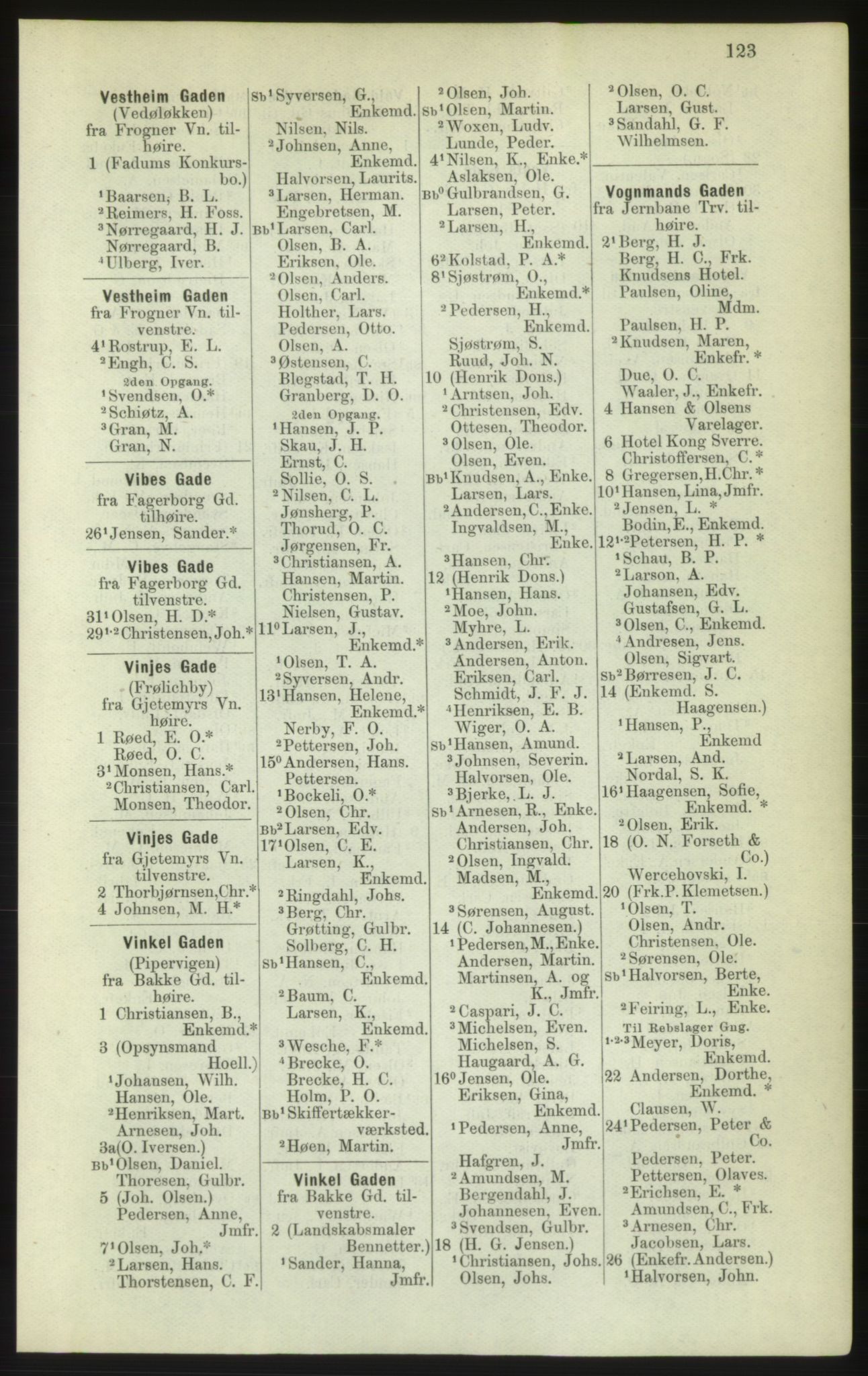 Kristiania/Oslo adressebok, PUBL/-, 1882, p. 123