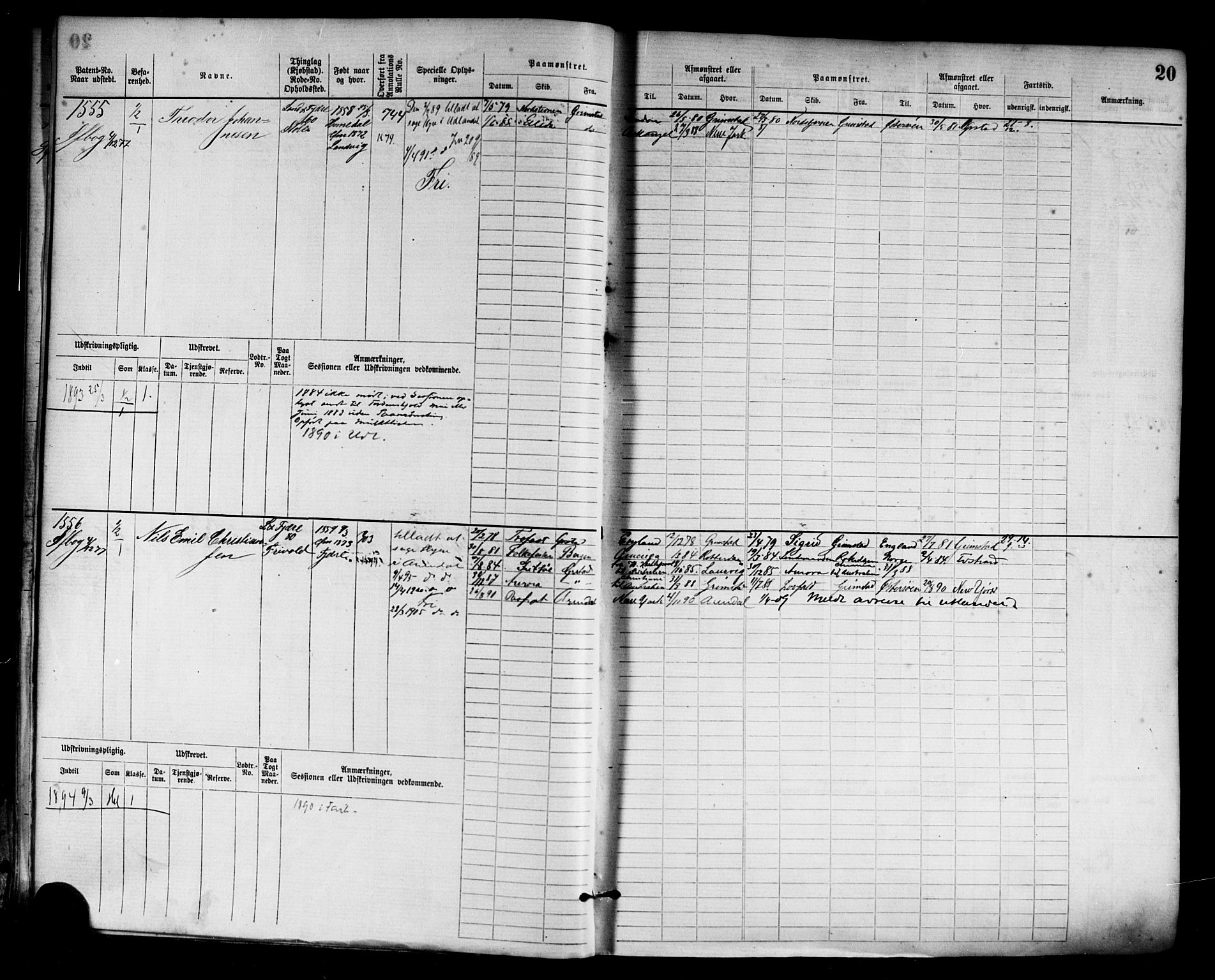 Grimstad mønstringskrets, AV/SAK-2031-0013/F/Fb/L0003: Hovedrulle nr 1517-2276, F-6, 1877-1888, p. 23