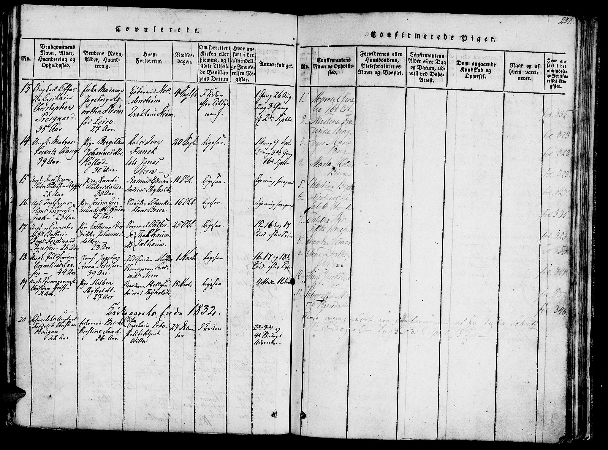 Ministerialprotokoller, klokkerbøker og fødselsregistre - Sør-Trøndelag, SAT/A-1456/602/L0135: Parish register (copy) no. 602C03, 1815-1832, p. 232