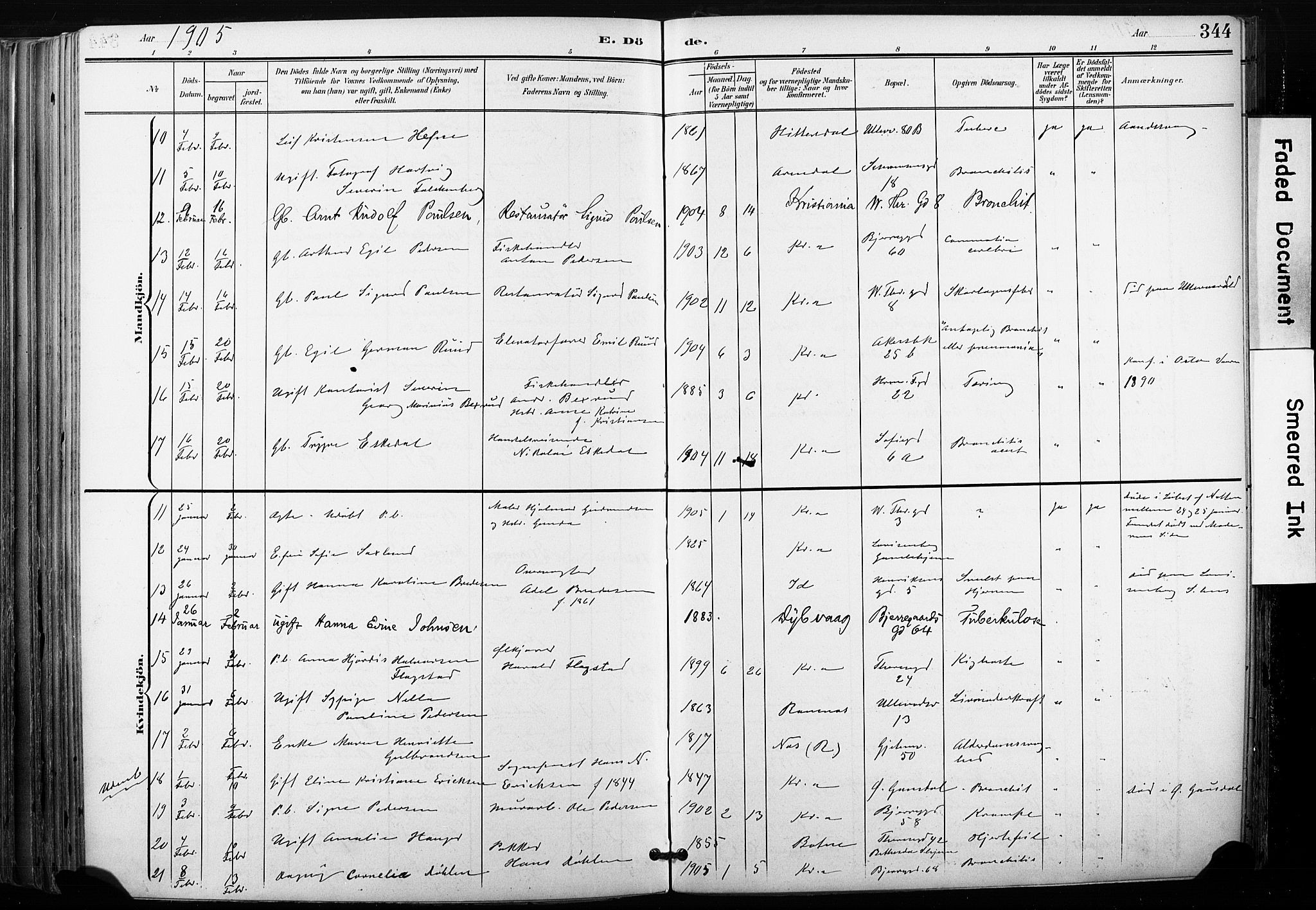 Gamle Aker prestekontor Kirkebøker, AV/SAO-A-10617a/F/L0013: Parish register (official) no. 13, 1901-1908, p. 344