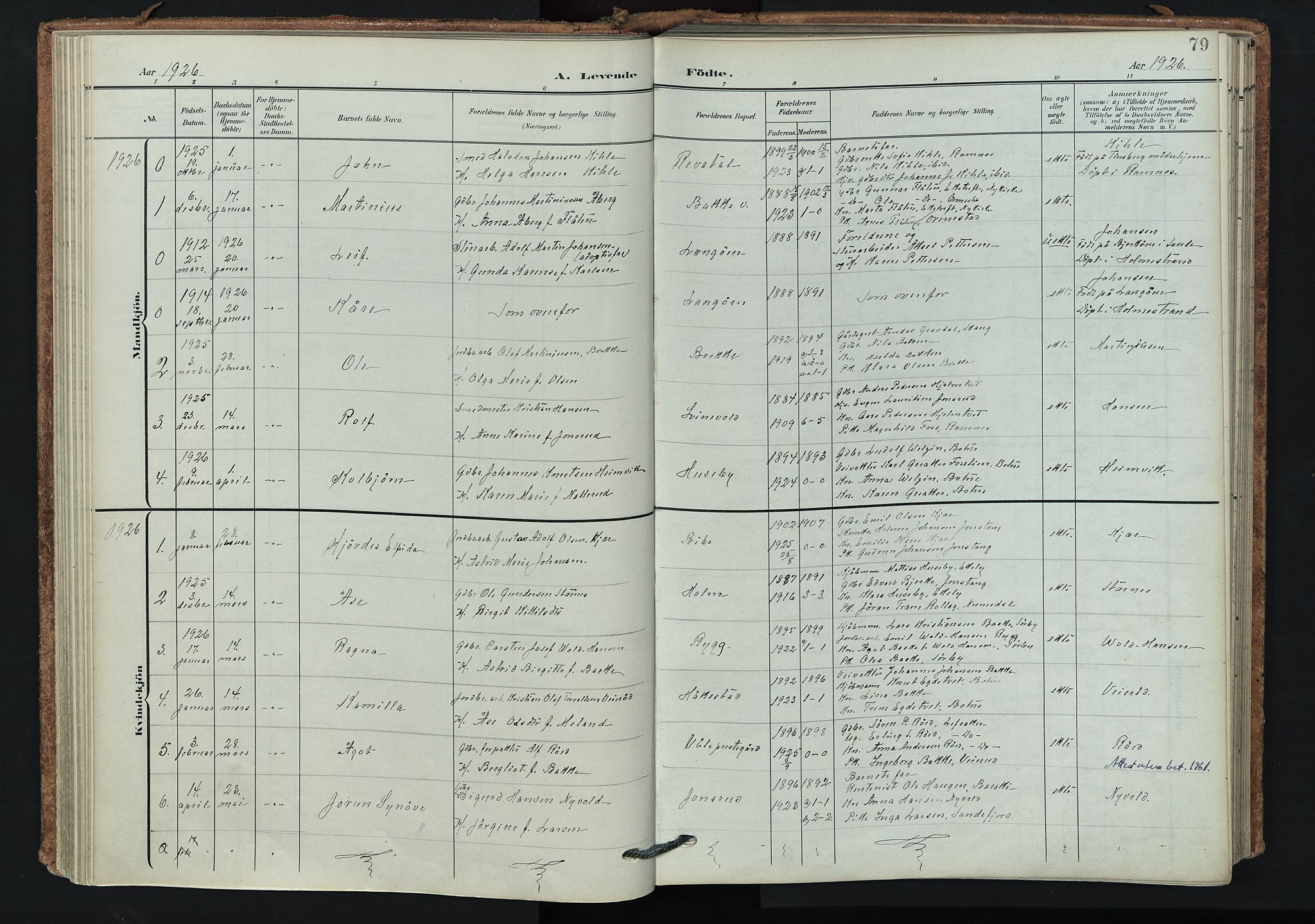 Våle kirkebøker, SAKO/A-334/F/Fa/L0012: Parish register (official) no. I 12, 1907-1934, p. 79
