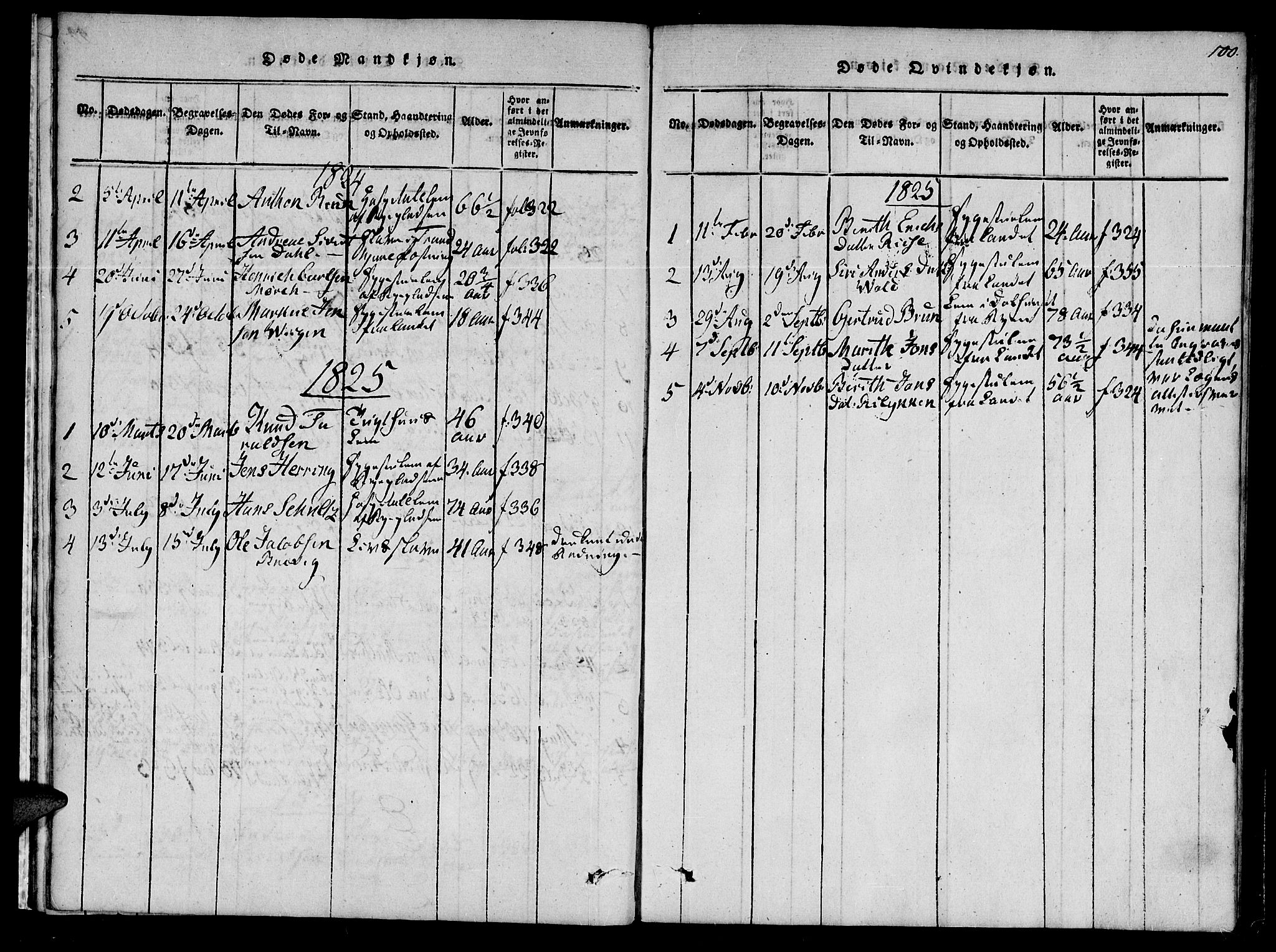 Ministerialprotokoller, klokkerbøker og fødselsregistre - Sør-Trøndelag, SAT/A-1456/623/L0467: Parish register (official) no. 623A01, 1815-1825, p. 100