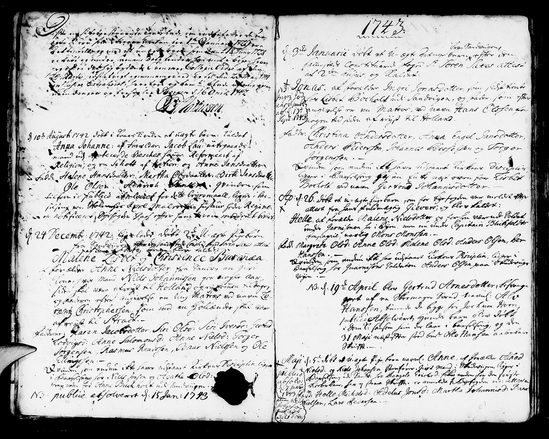 Korskirken sokneprestembete, SAB/A-76101/H/Haa/L0004: Parish register (official) no. A 4, 1720-1750, p. 307