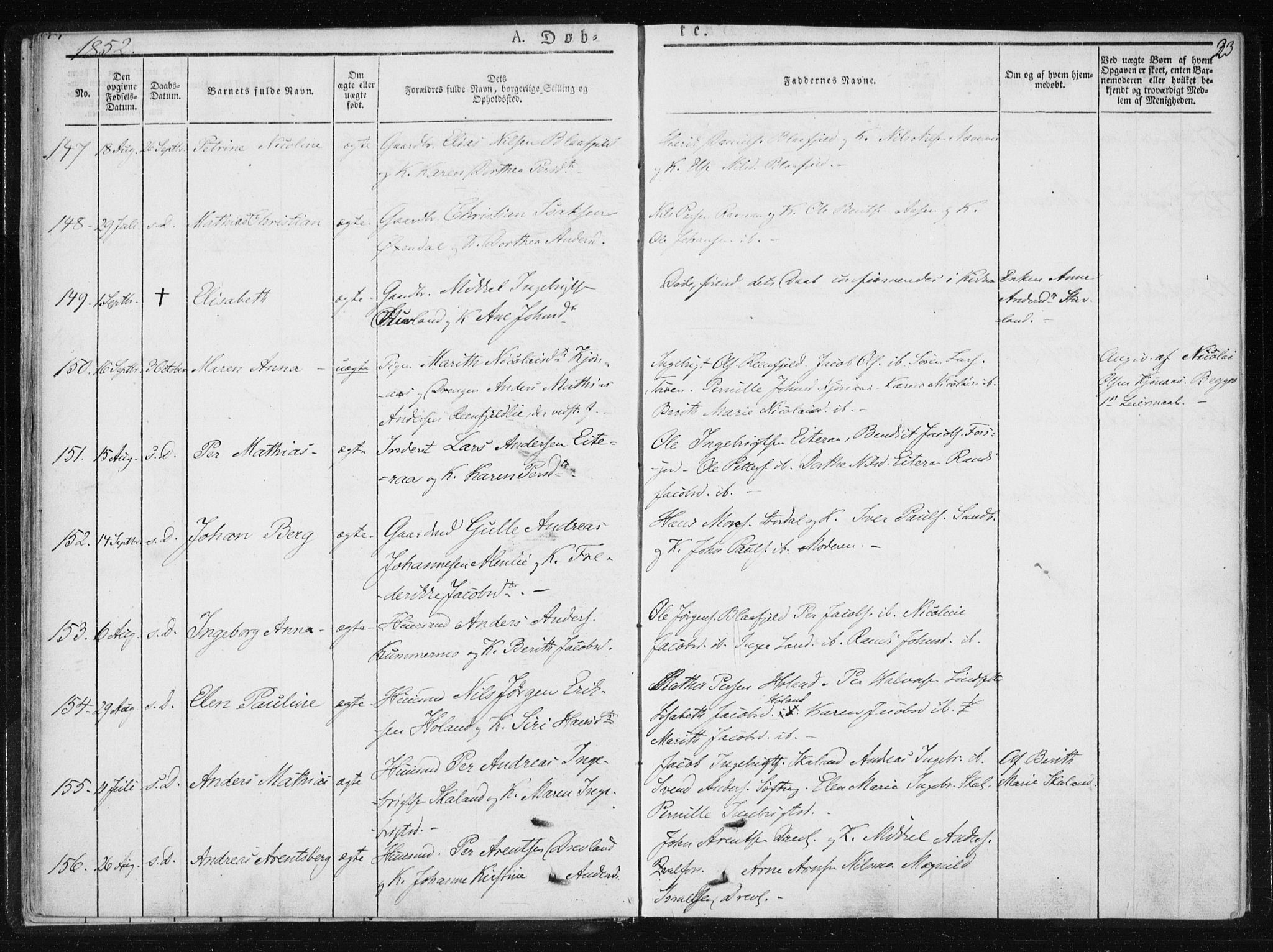 Ministerialprotokoller, klokkerbøker og fødselsregistre - Nordland, SAT/A-1459/820/L0292: Parish register (official) no. 820A13, 1851-1854, p. 23
