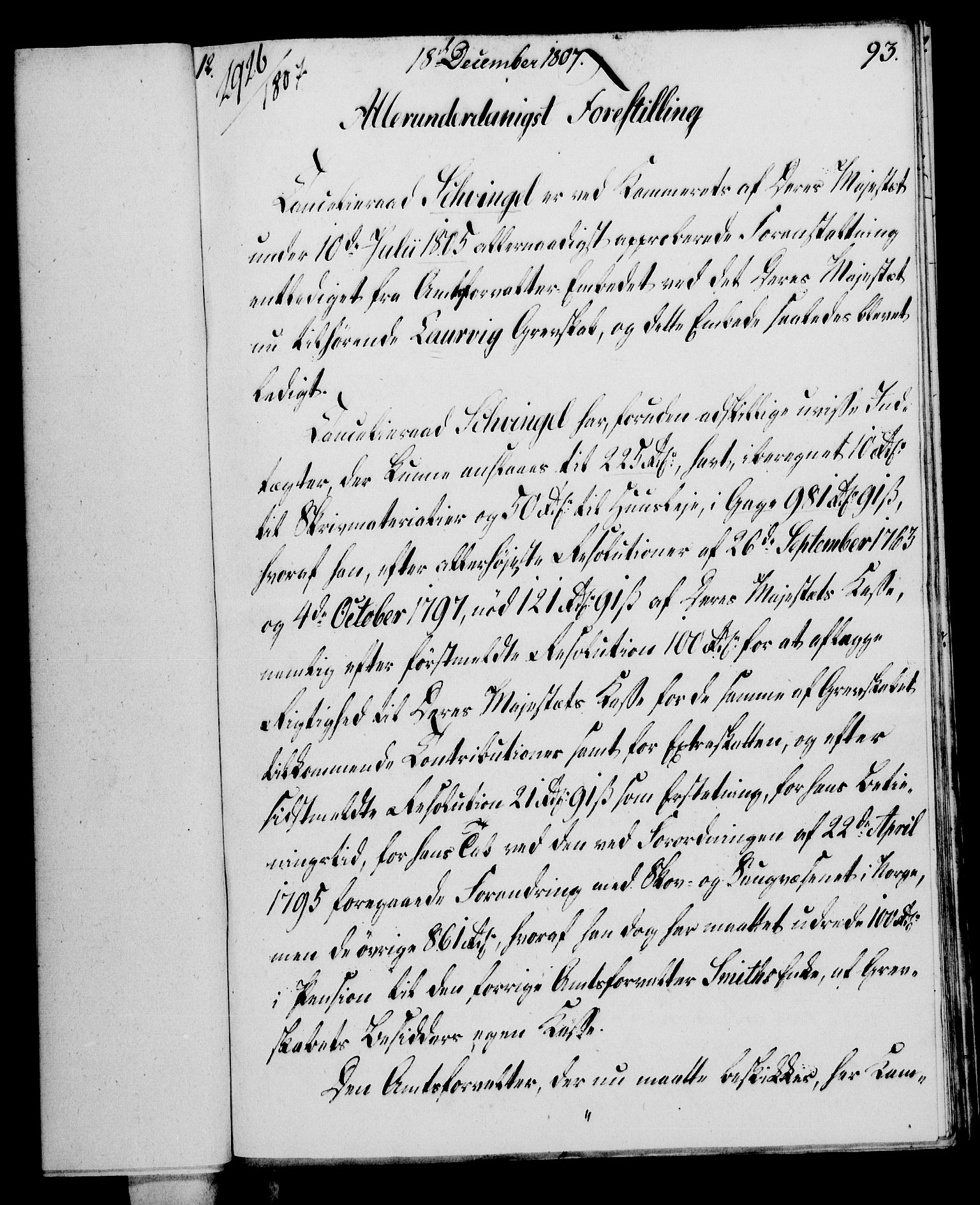Rentekammeret, Kammerkanselliet, RA/EA-3111/G/Gf/Gfa/L0089: Norsk relasjons- og resolusjonsprotokoll (merket RK 52.89), 1807, p. 561