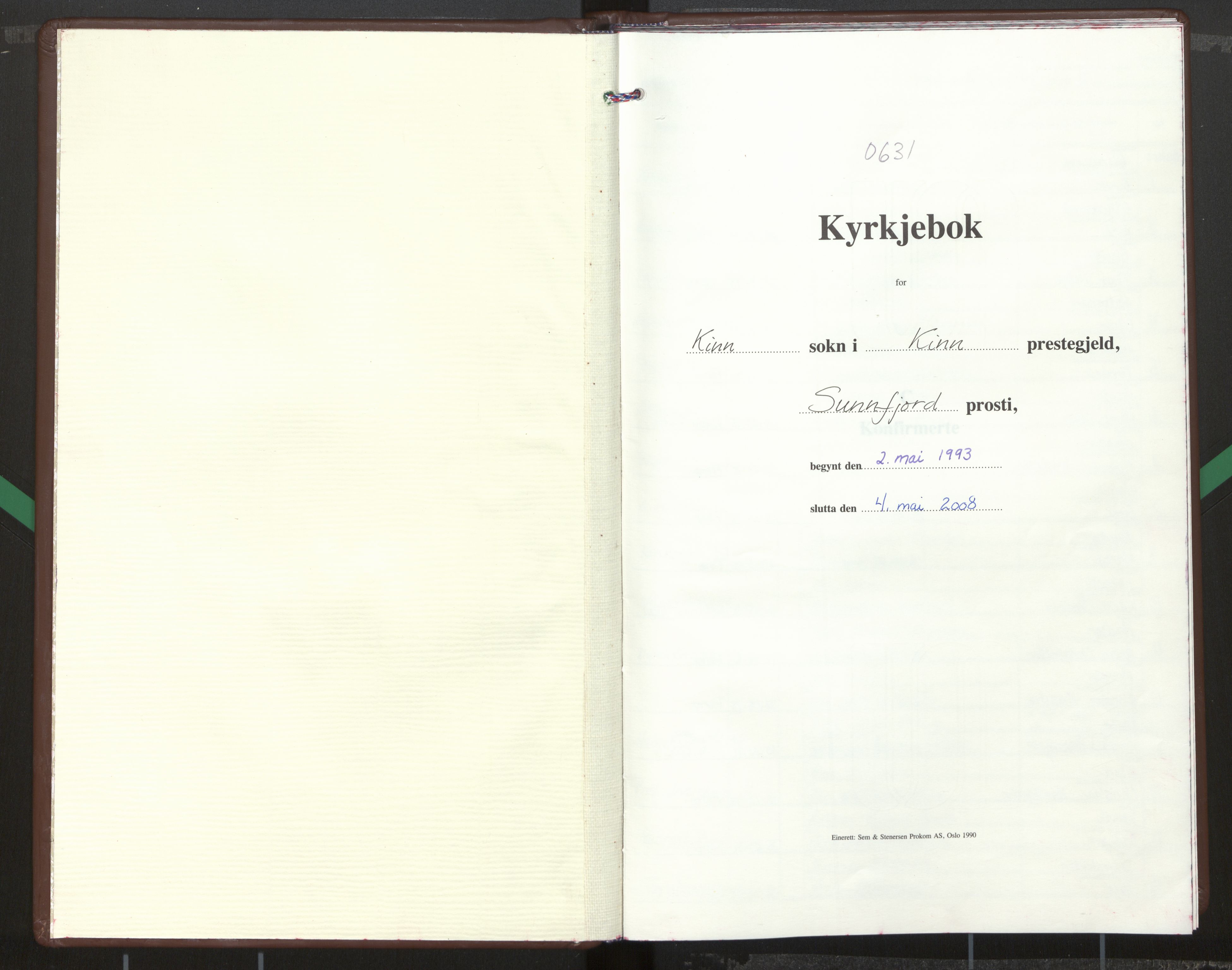 Kinn sokneprestembete, AV/SAB-A-80801/H/Haa/Haab/L0009: Parish register (official) no. B 9, 1993-2008