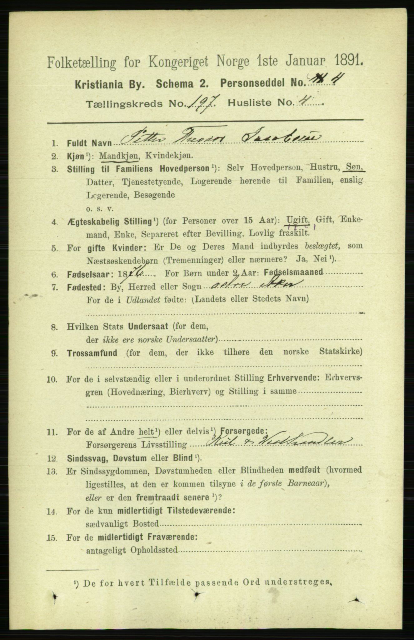 RA, 1891 census for 0301 Kristiania, 1891, p. 118871