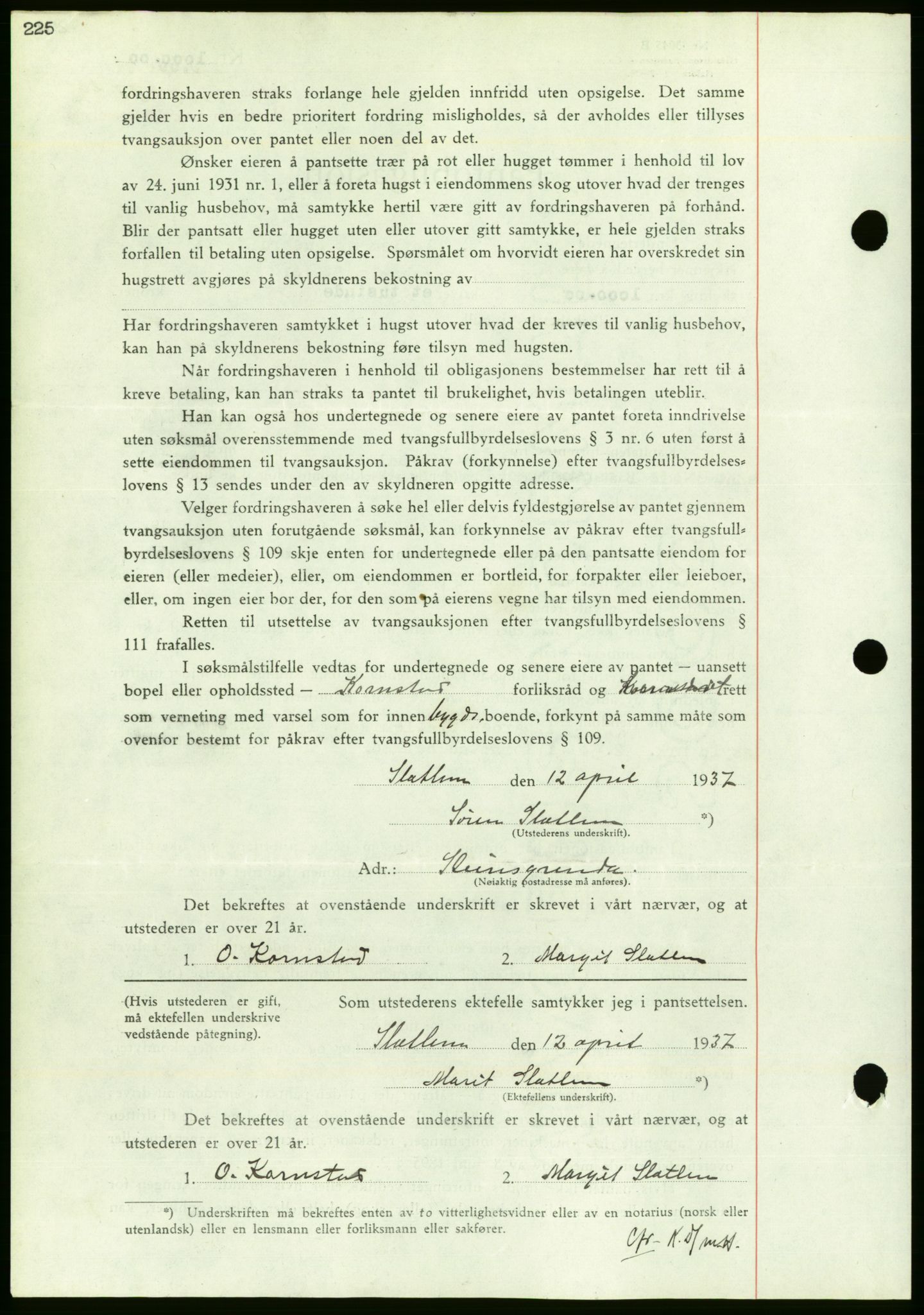 Nordmøre sorenskriveri, AV/SAT-A-4132/1/2/2Ca/L0091: Mortgage book no. B81, 1937-1937, Diary no: : 1087/1937