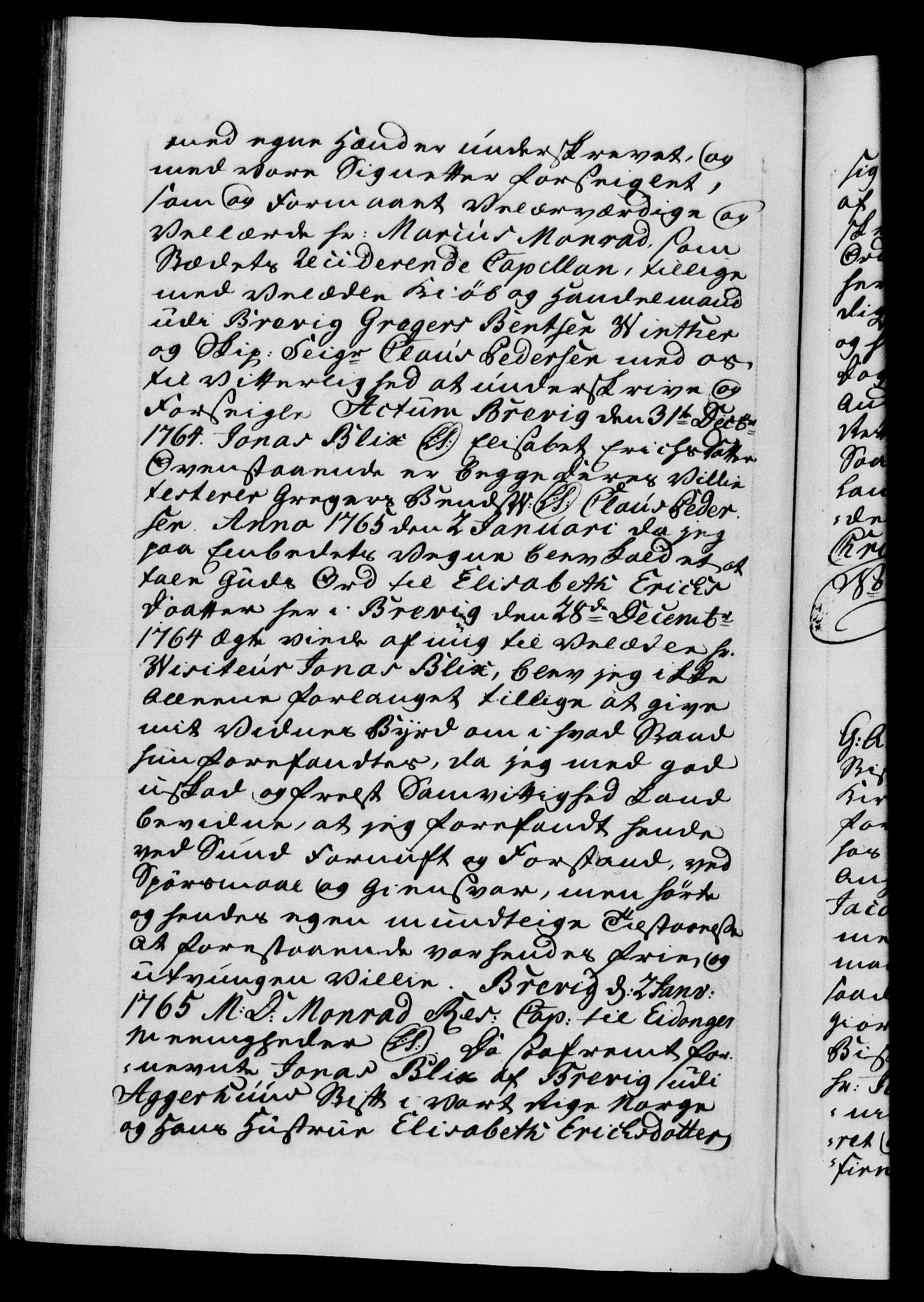 Danske Kanselli 1572-1799, AV/RA-EA-3023/F/Fc/Fca/Fcaa/L0042: Norske registre, 1763-1766, p. 536b