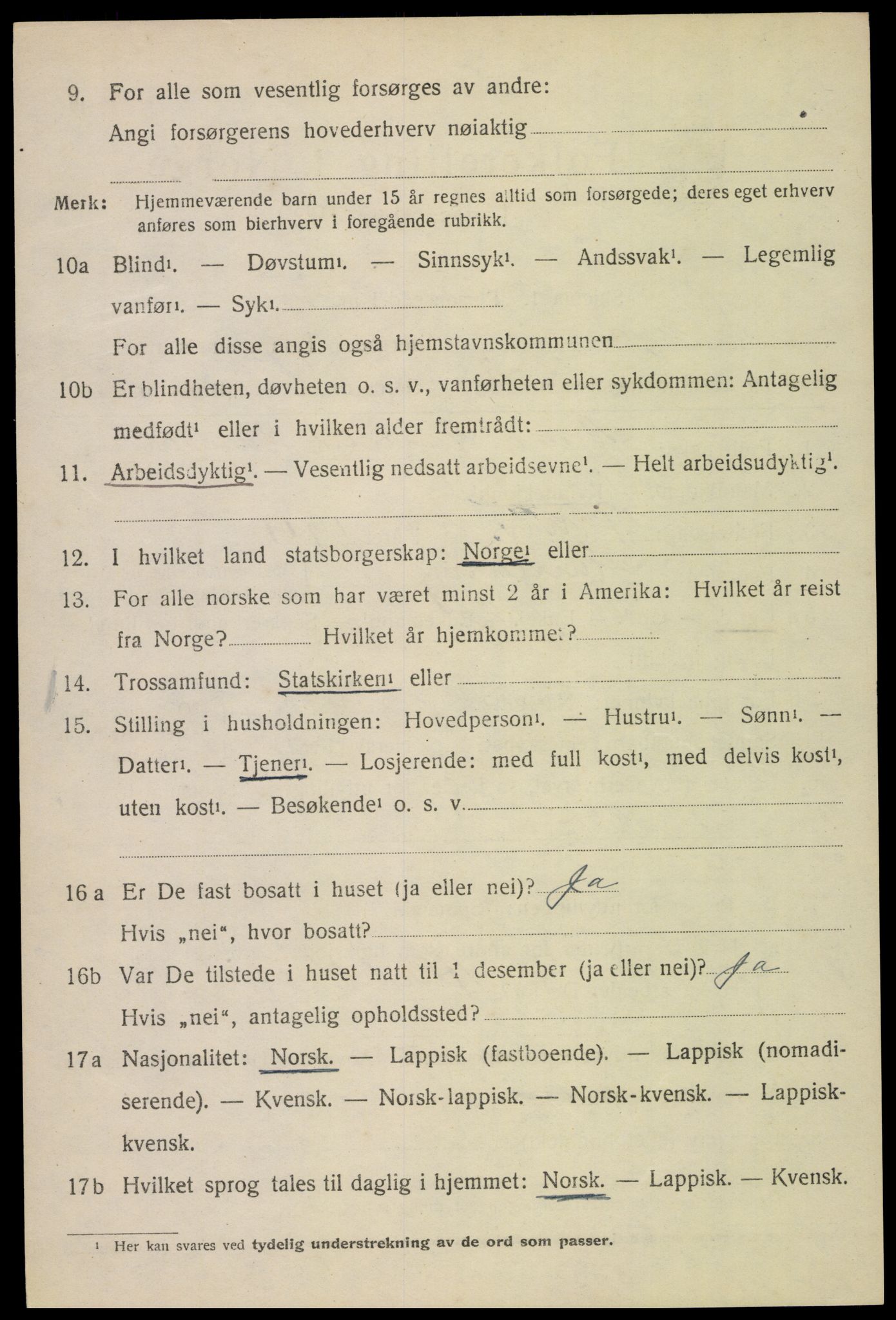 SAT, 1920 census for Vågan, 1920, p. 3044