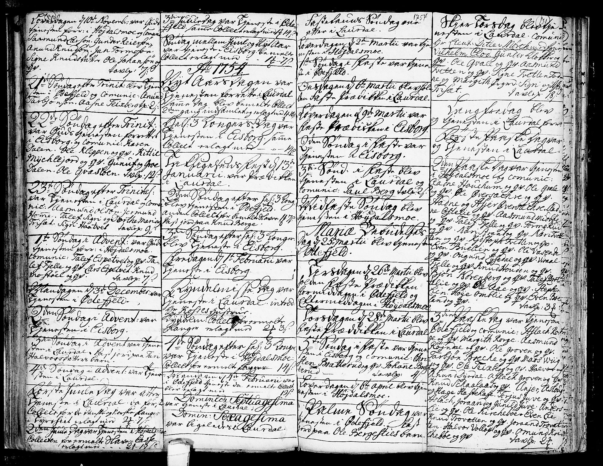 Lårdal kirkebøker, SAKO/A-284/F/Fa/L0002: Parish register (official) no. I 2, 1734-1754, p. 130-131