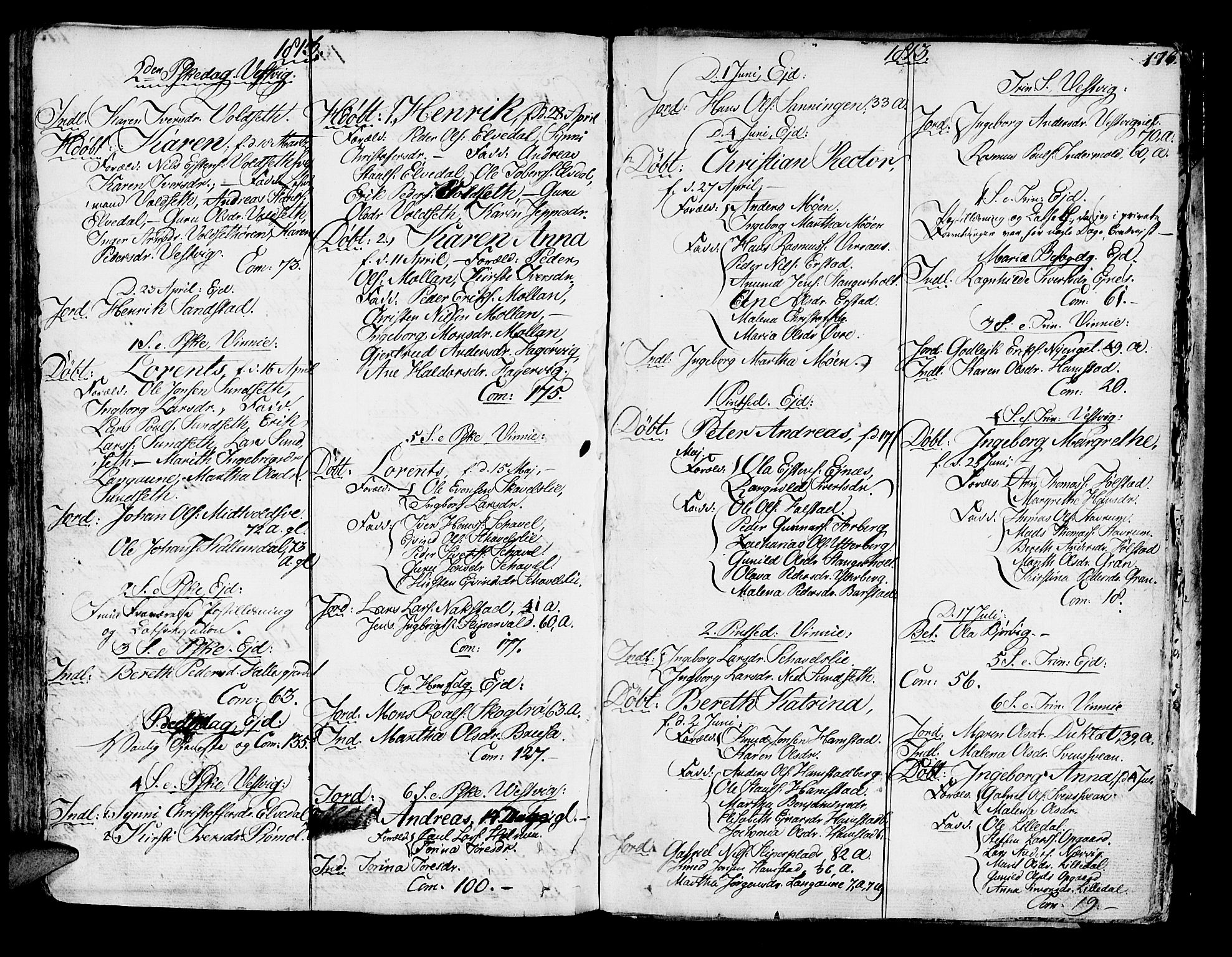 Ministerialprotokoller, klokkerbøker og fødselsregistre - Nord-Trøndelag, SAT/A-1458/722/L0216: Parish register (official) no. 722A03, 1756-1816, p. 176