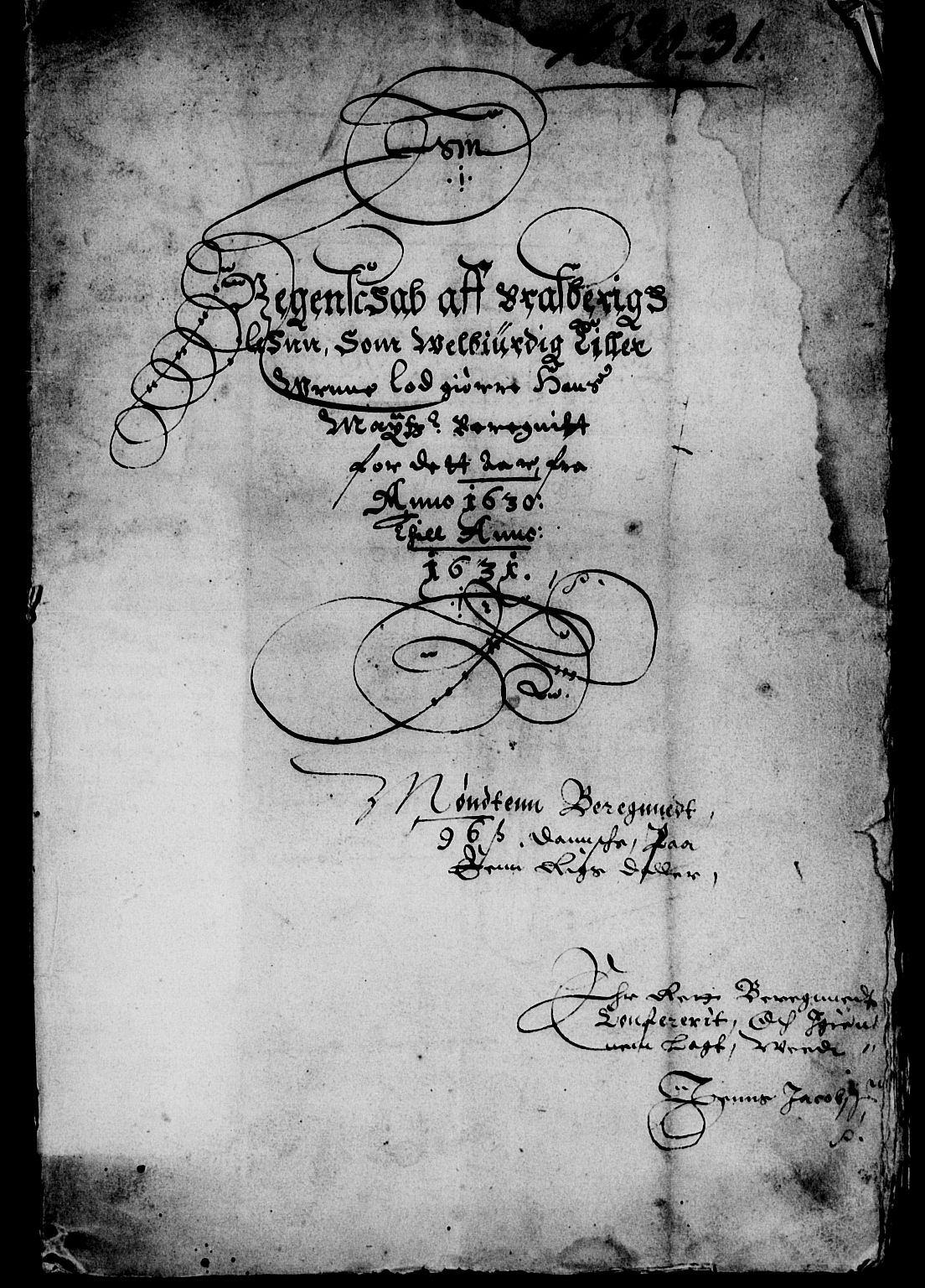 Rentekammeret inntil 1814, Reviderte regnskaper, Lensregnskaper, RA/EA-5023/R/Rb/Rbp/L0014: Bratsberg len, 1630-1631