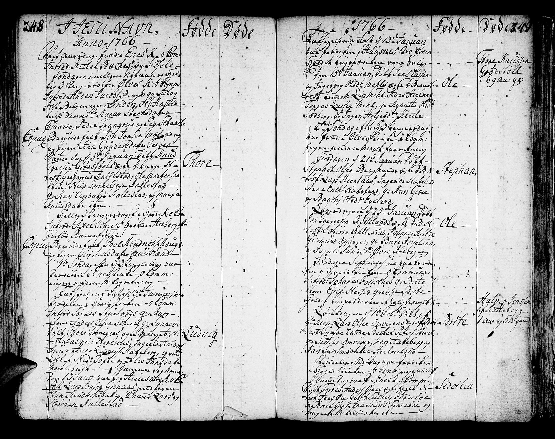 Kvinnherad sokneprestembete, SAB/A-76401/H/Haa: Parish register (official) no. A 3, 1754-1777, p. 248-249