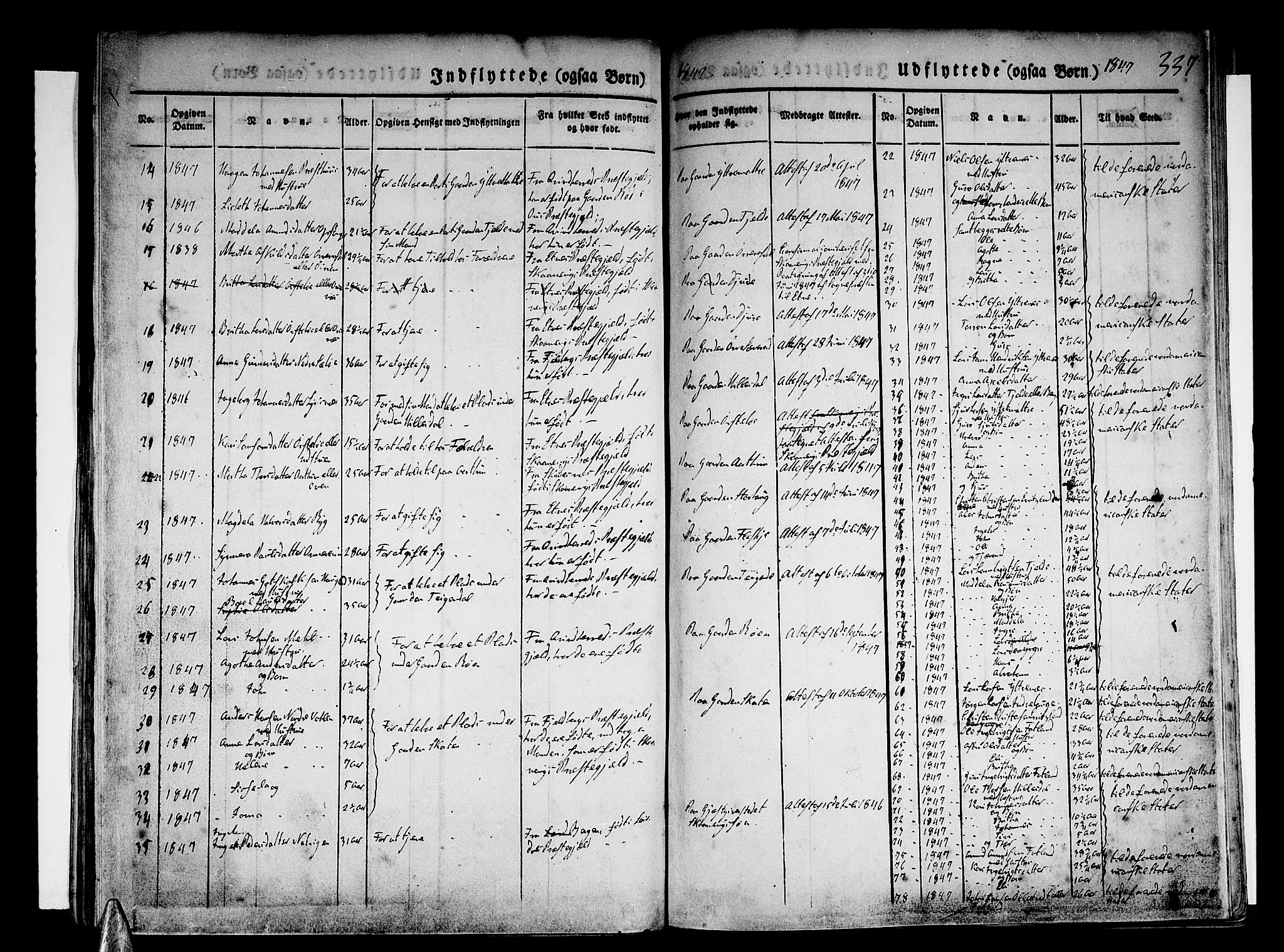 Skånevik sokneprestembete, SAB/A-77801/H/Haa: Parish register (official) no. A 4, 1828-1848, p. 337