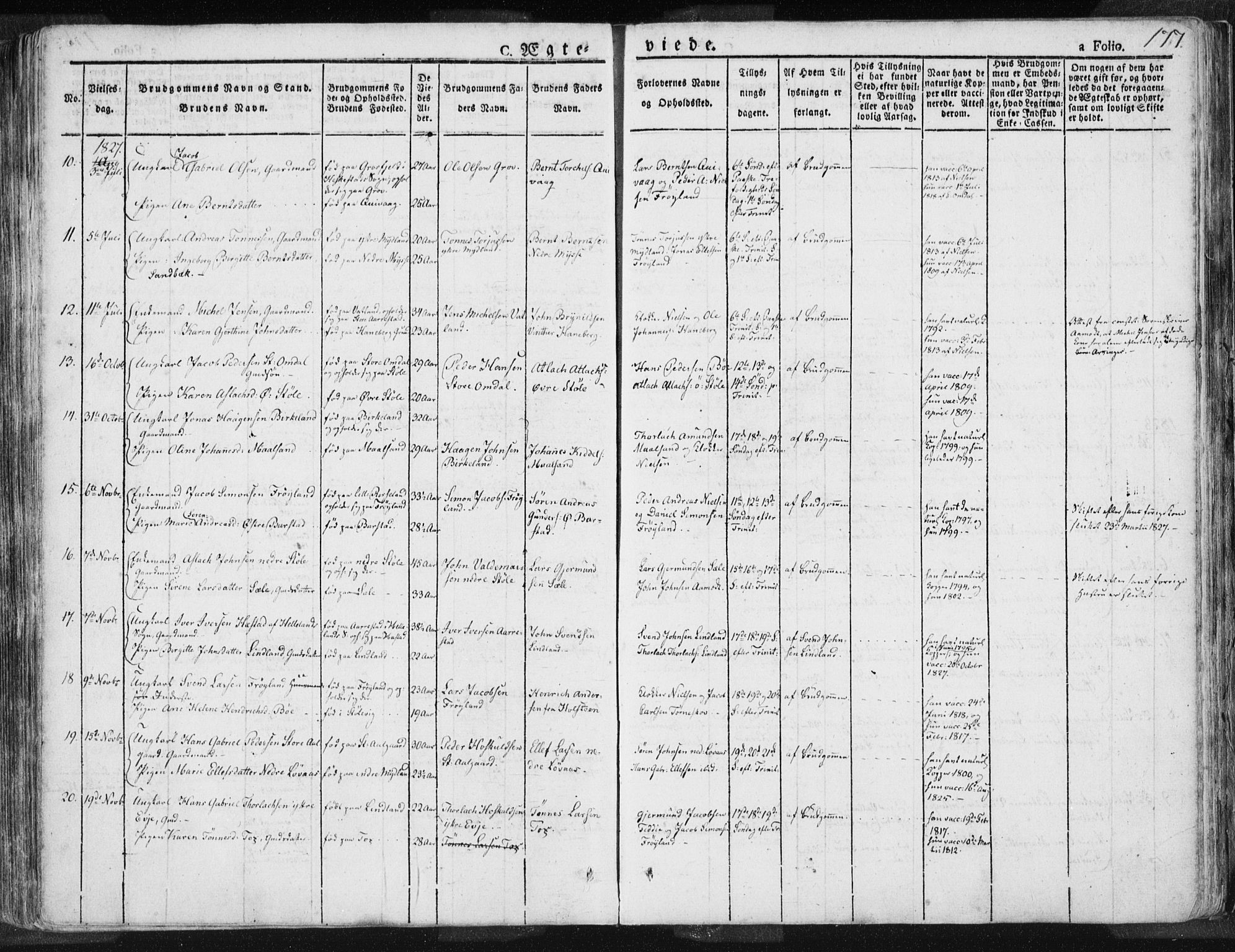 Sokndal sokneprestkontor, SAST/A-101808: Parish register (official) no. A 7.1, 1826-1842, p. 177