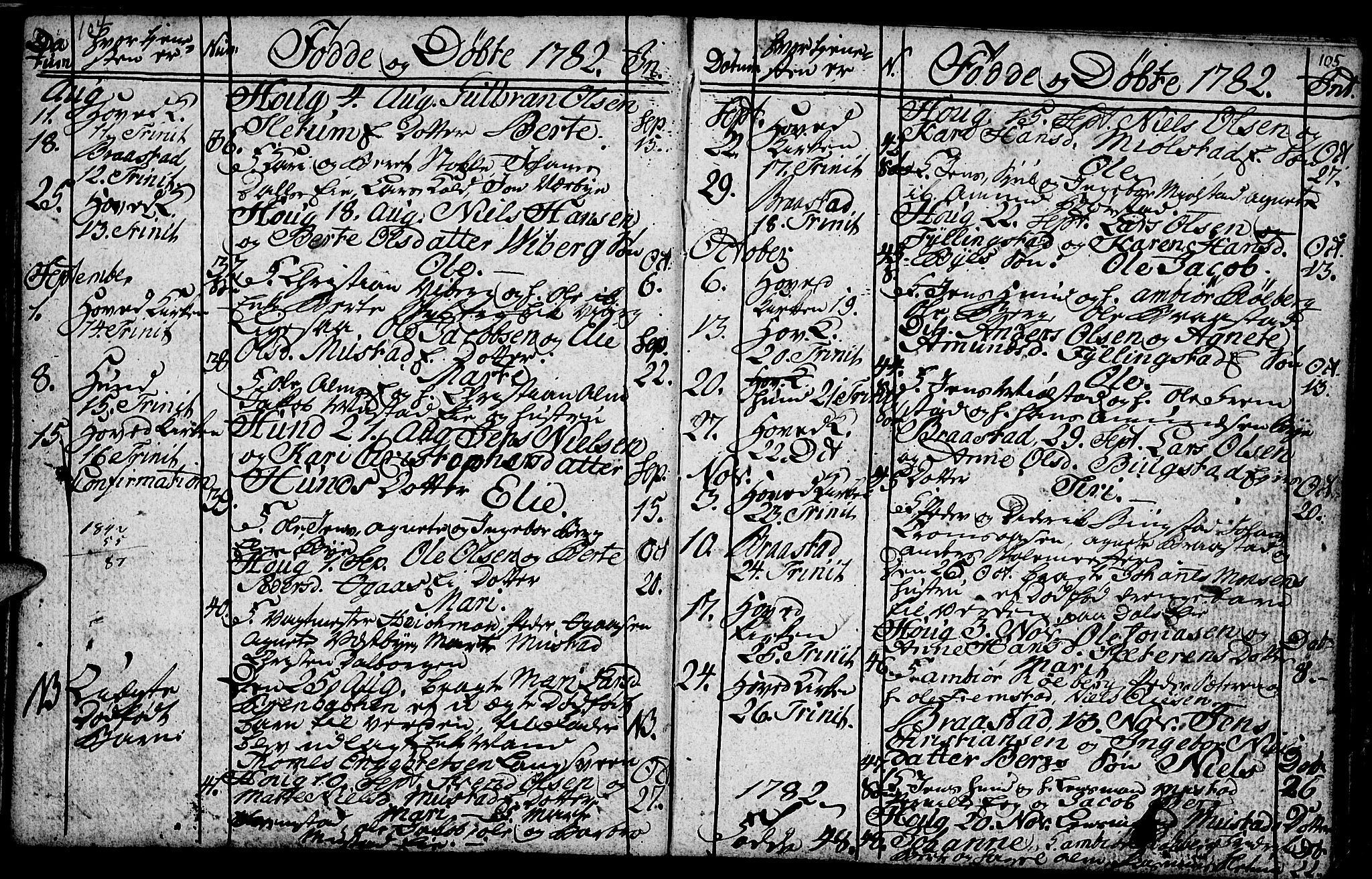 Vardal prestekontor, SAH/PREST-100/H/Ha/Hab/L0001: Parish register (copy) no. 1, 1771-1790, p. 104-105