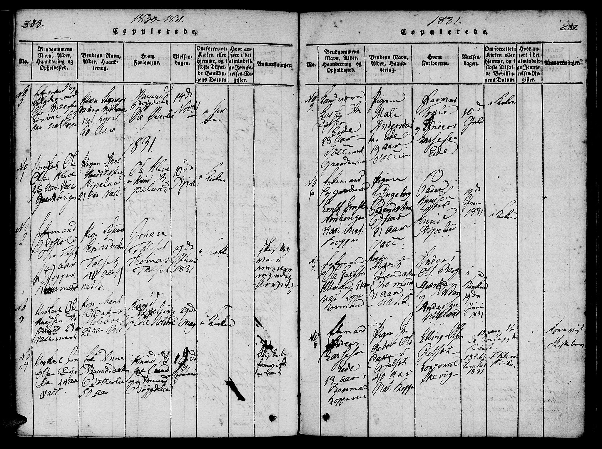 Ministerialprotokoller, klokkerbøker og fødselsregistre - Møre og Romsdal, SAT/A-1454/557/L0679: Parish register (official) no. 557A01, 1818-1843, p. 388-389