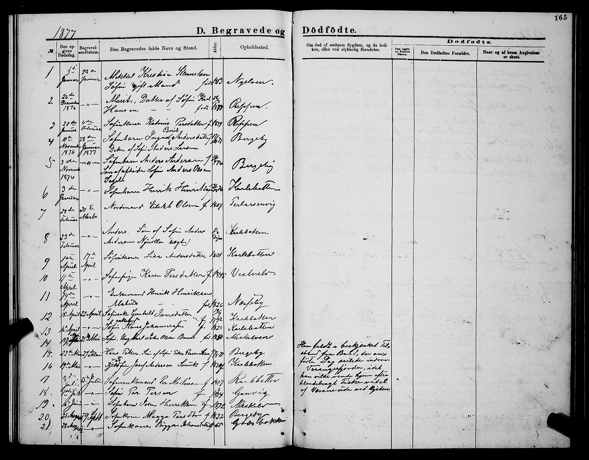 Nesseby sokneprestkontor, SATØ/S-1330/H/Hb/L0004klokker: Parish register (copy) no. 4, 1877-1884, p. 165