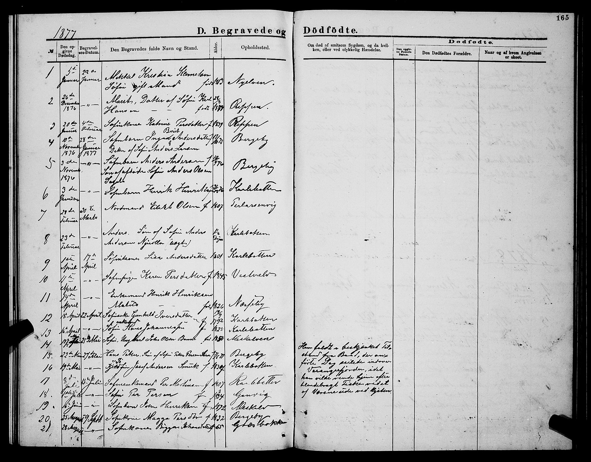Nesseby sokneprestkontor, AV/SATØ-S-1330/H/Hb/L0004klokker: Parish register (copy) no. 4, 1877-1884, p. 165