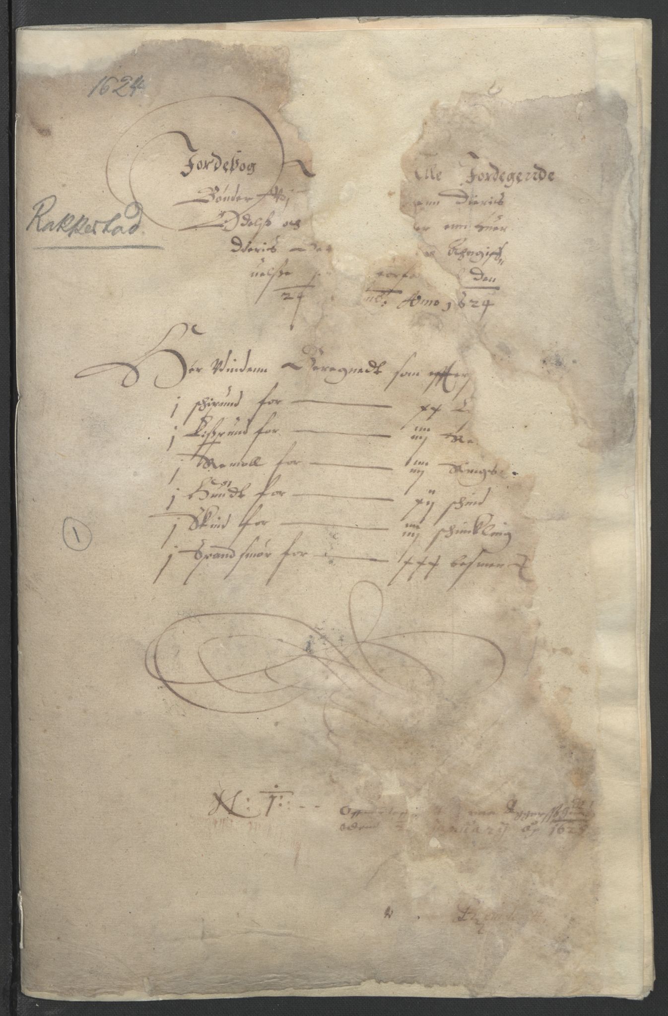 Stattholderembetet 1572-1771, AV/RA-EA-2870/Ek/L0009/0001: Jordebøker til utlikning av rosstjeneste 1624-1626: / Odelsjordebøker for noen vikværske len, 1624-1626, p. 4