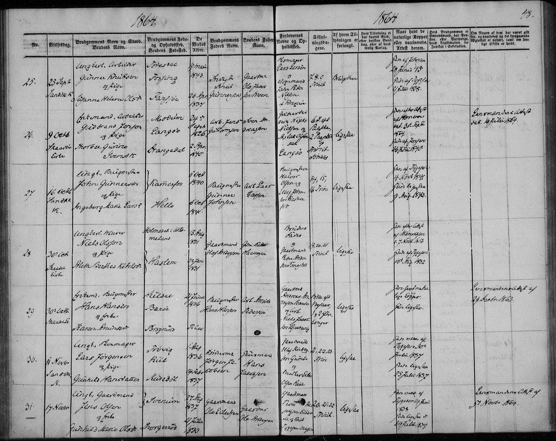 Sannidal kirkebøker, AV/SAKO-A-296/F/Fa/L0010: Parish register (official) no. 10, 1855-1873, p. 48