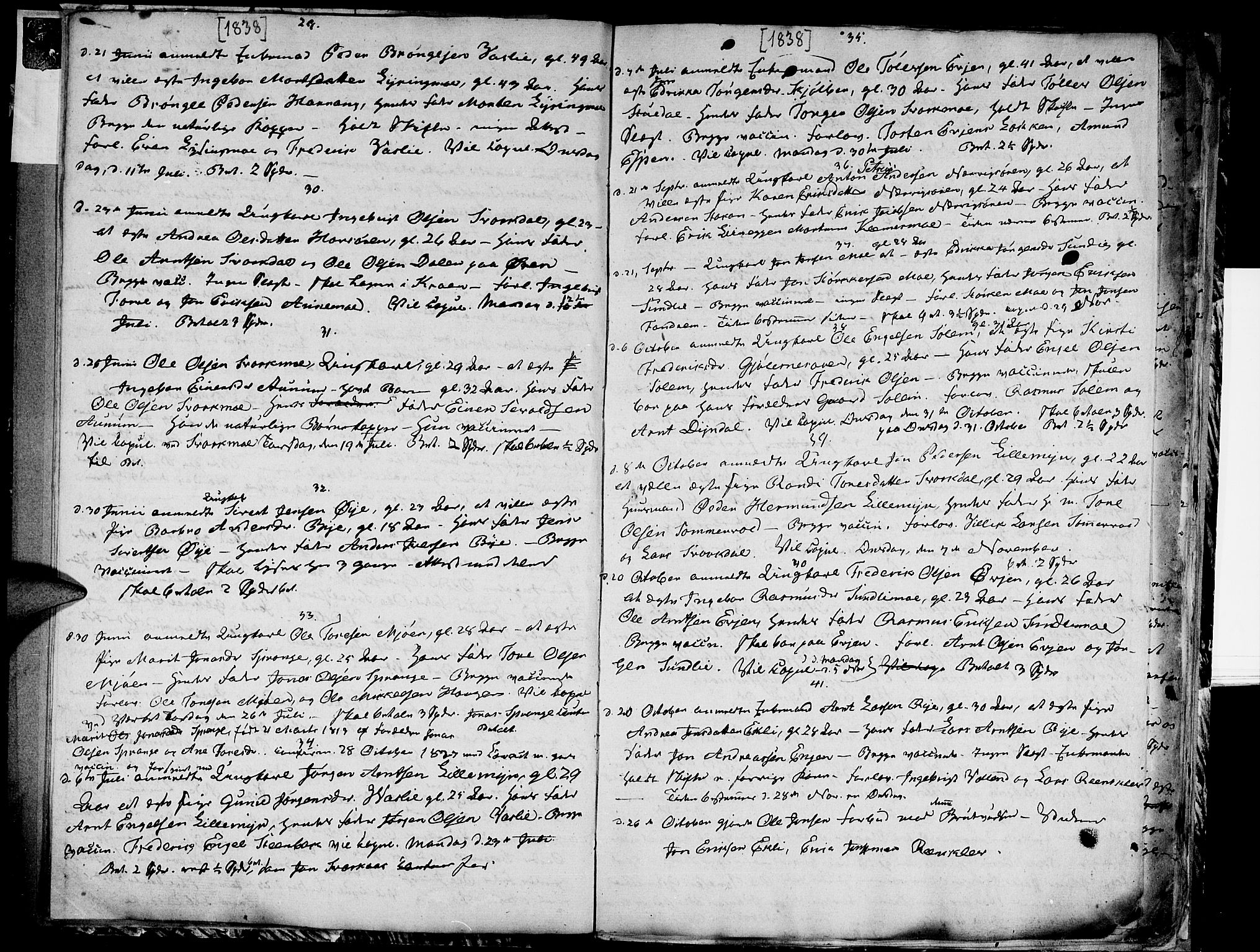 Ministerialprotokoller, klokkerbøker og fødselsregistre - Sør-Trøndelag, AV/SAT-A-1456/668/L0808: Parish register (official) no. 668A08, 1837-1845