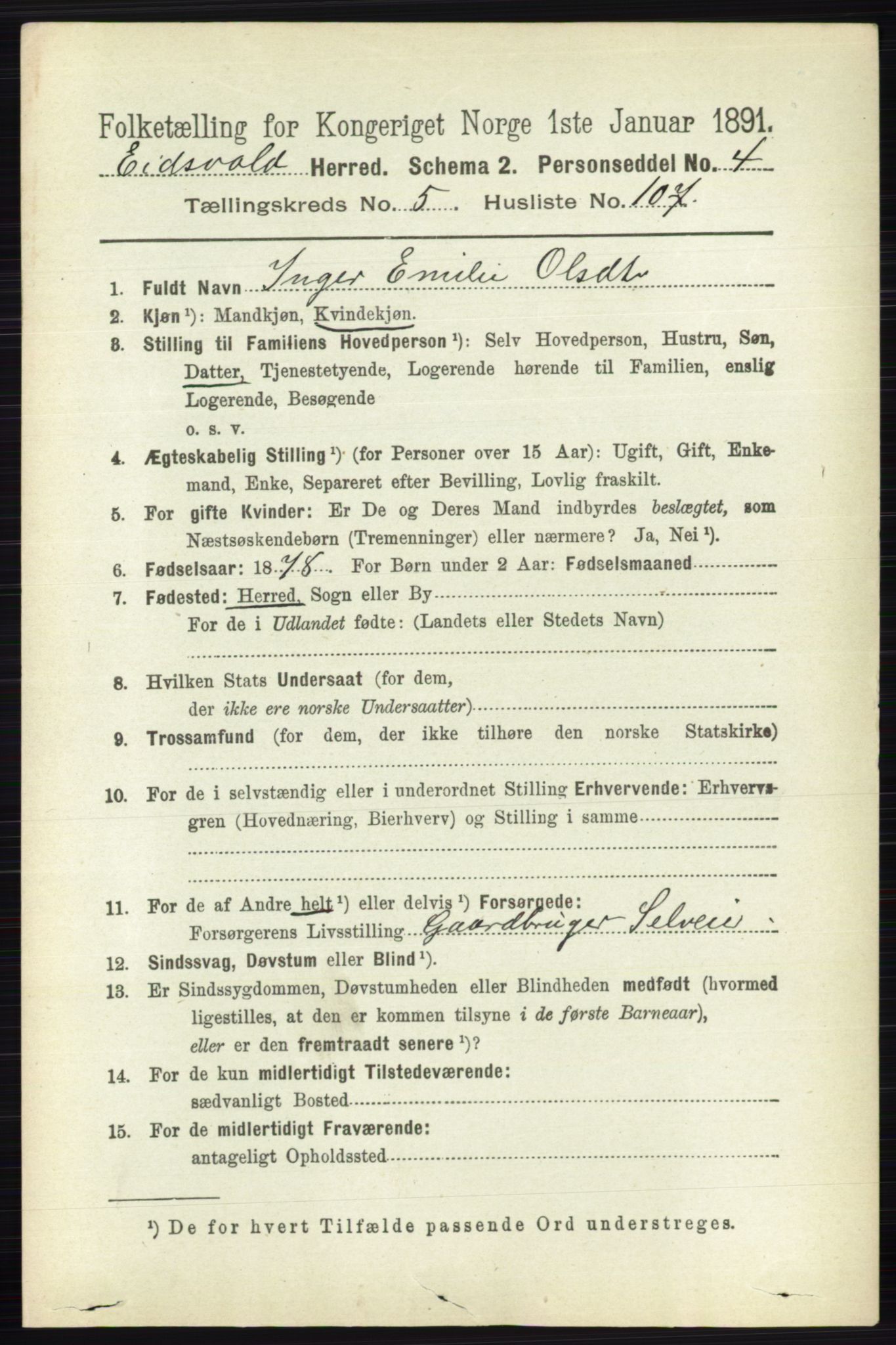 RA, 1891 census for 0237 Eidsvoll, 1891, p. 3651