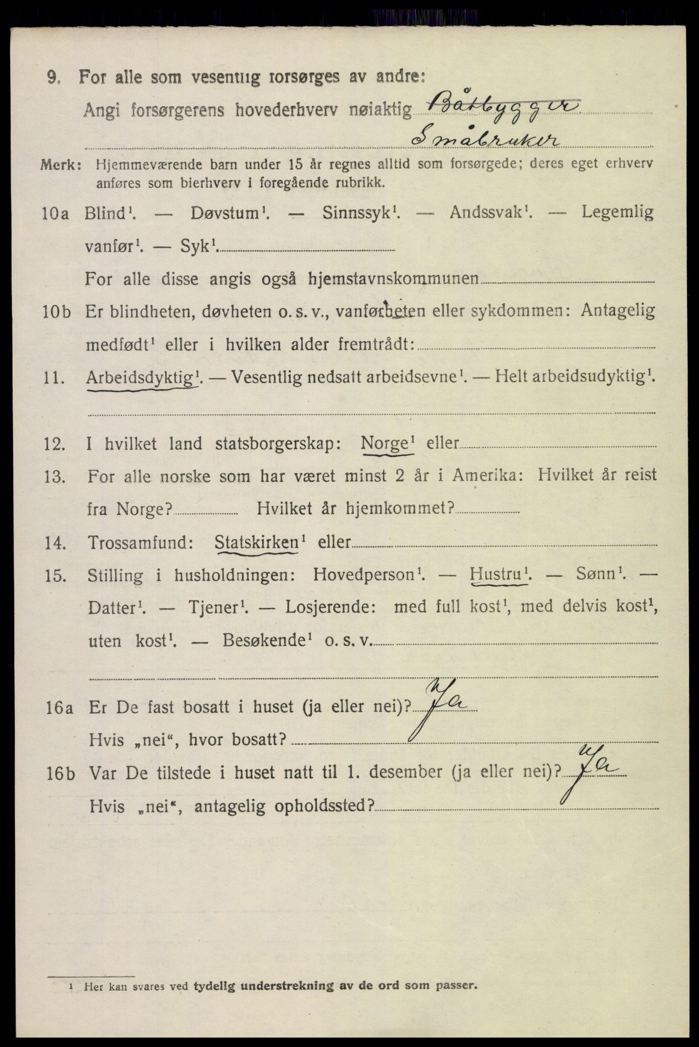 SAK, 1920 census for Øyestad, 1920, p. 2229