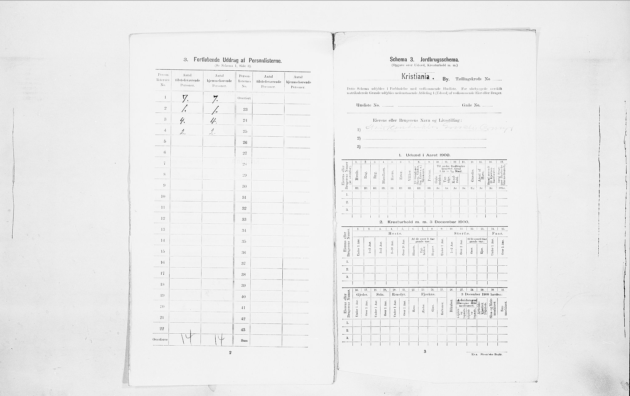 SAO, 1900 census for Kristiania, 1900, p. 103385