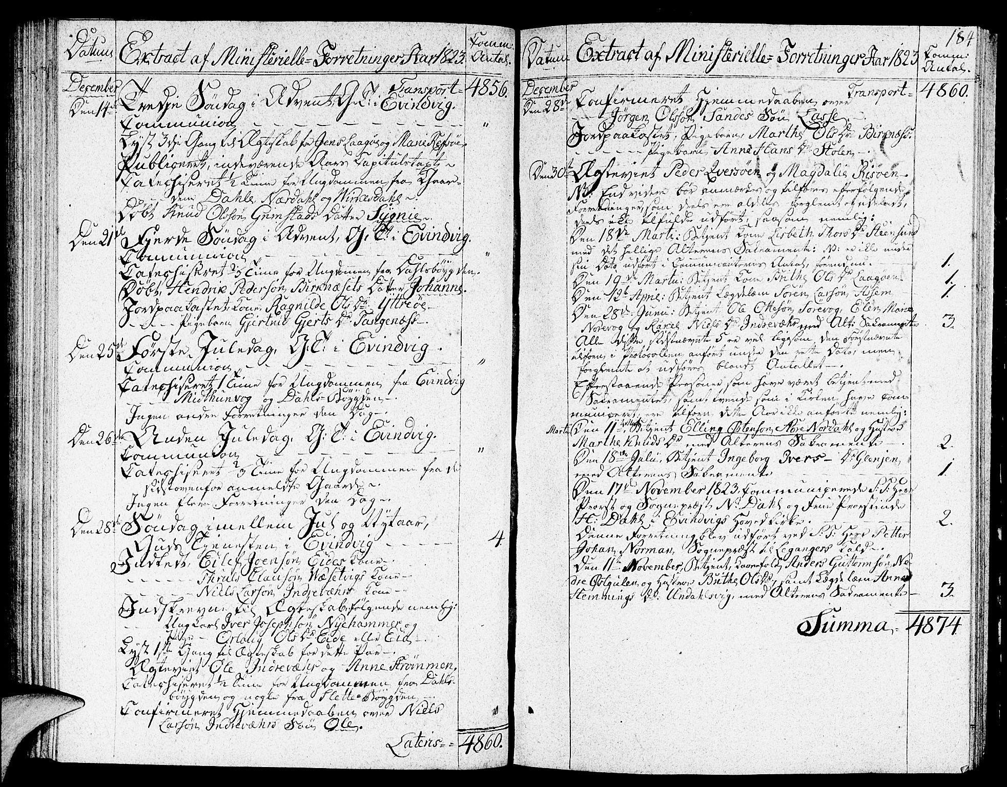 Gulen sokneprestembete, SAB/A-80201/H/Haa/Haaa/L0017: Parish register (official) no. A 17, 1809-1825, p. 184