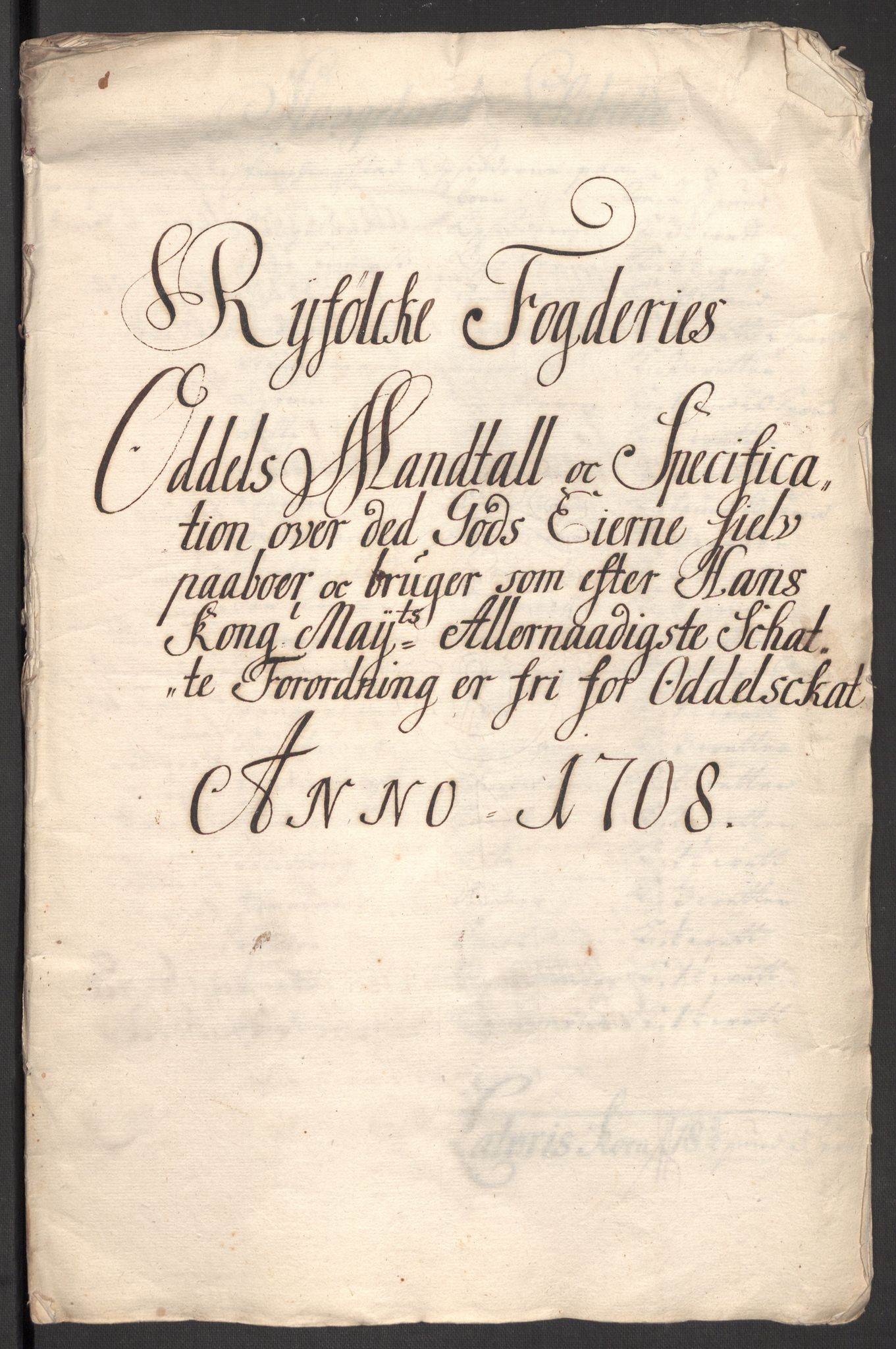 Rentekammeret inntil 1814, Reviderte regnskaper, Fogderegnskap, RA/EA-4092/R47/L2861: Fogderegnskap Ryfylke, 1706-1709, p. 219