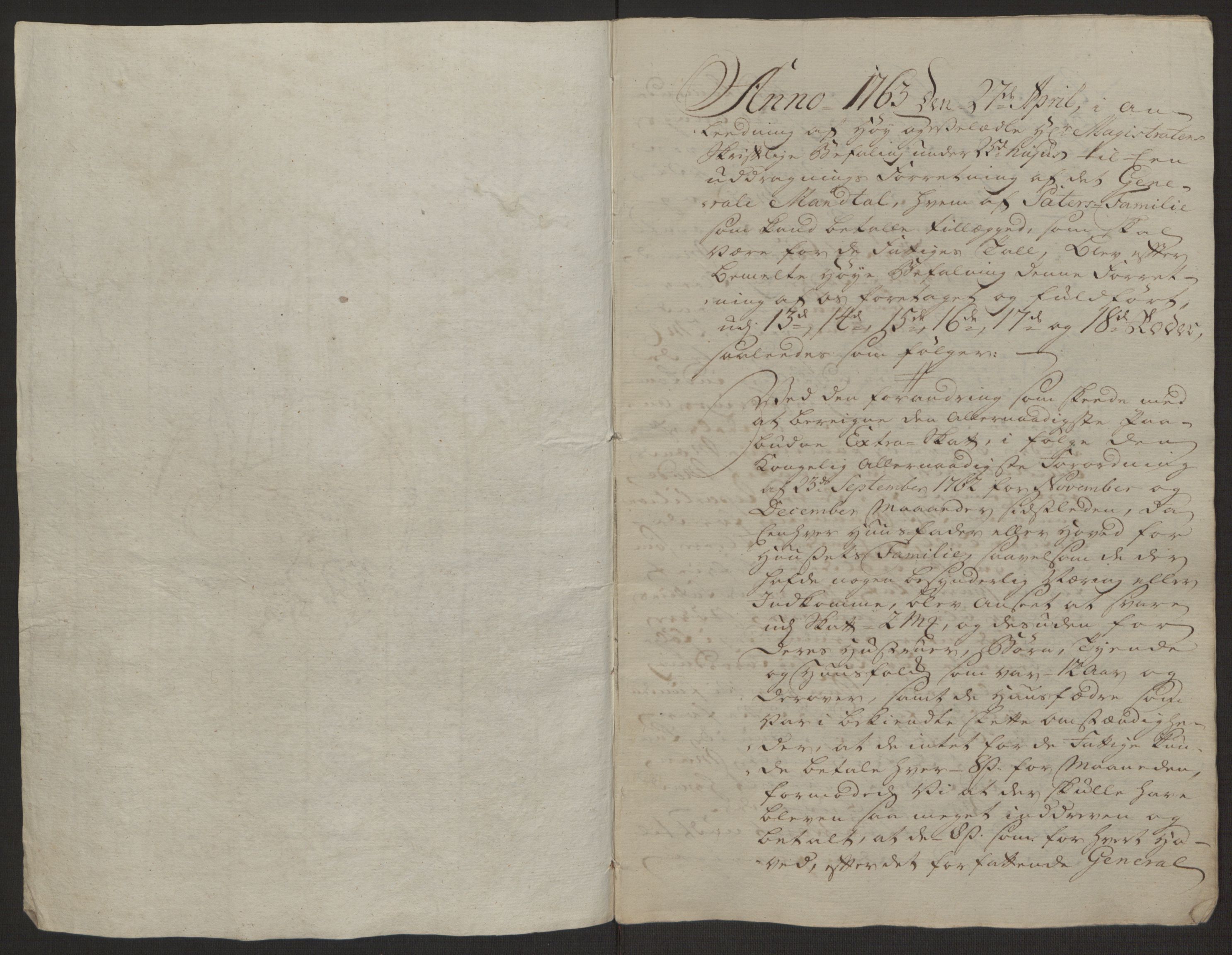 Rentekammeret inntil 1814, Reviderte regnskaper, Byregnskaper, AV/RA-EA-4066/R/Rp/L0366/0001: [P20] Kontribusjonsregnskap / Ekstraskatt, 1763, p. 178