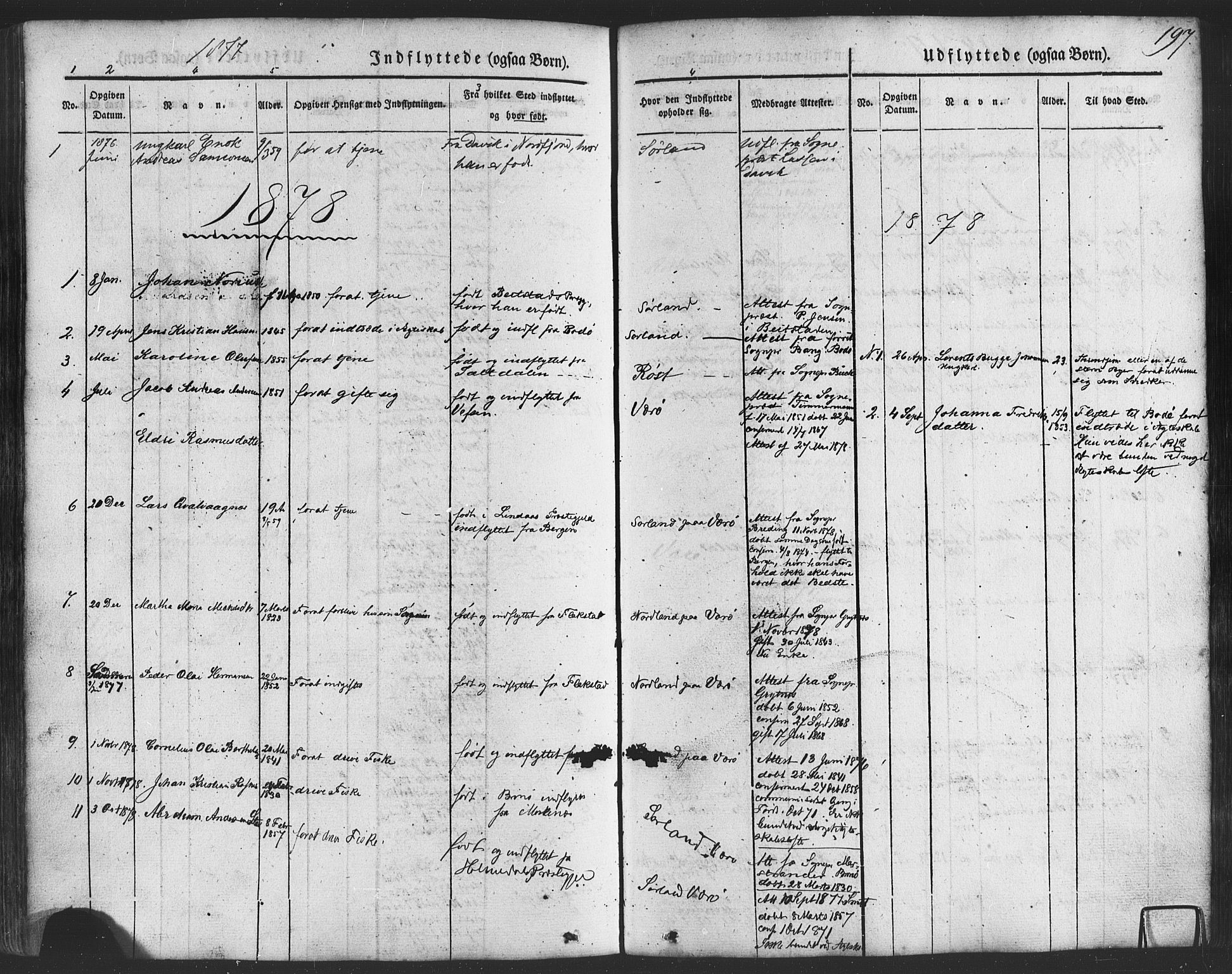Ministerialprotokoller, klokkerbøker og fødselsregistre - Nordland, SAT/A-1459/807/L0121: Parish register (official) no. 807A04, 1846-1879, p. 197