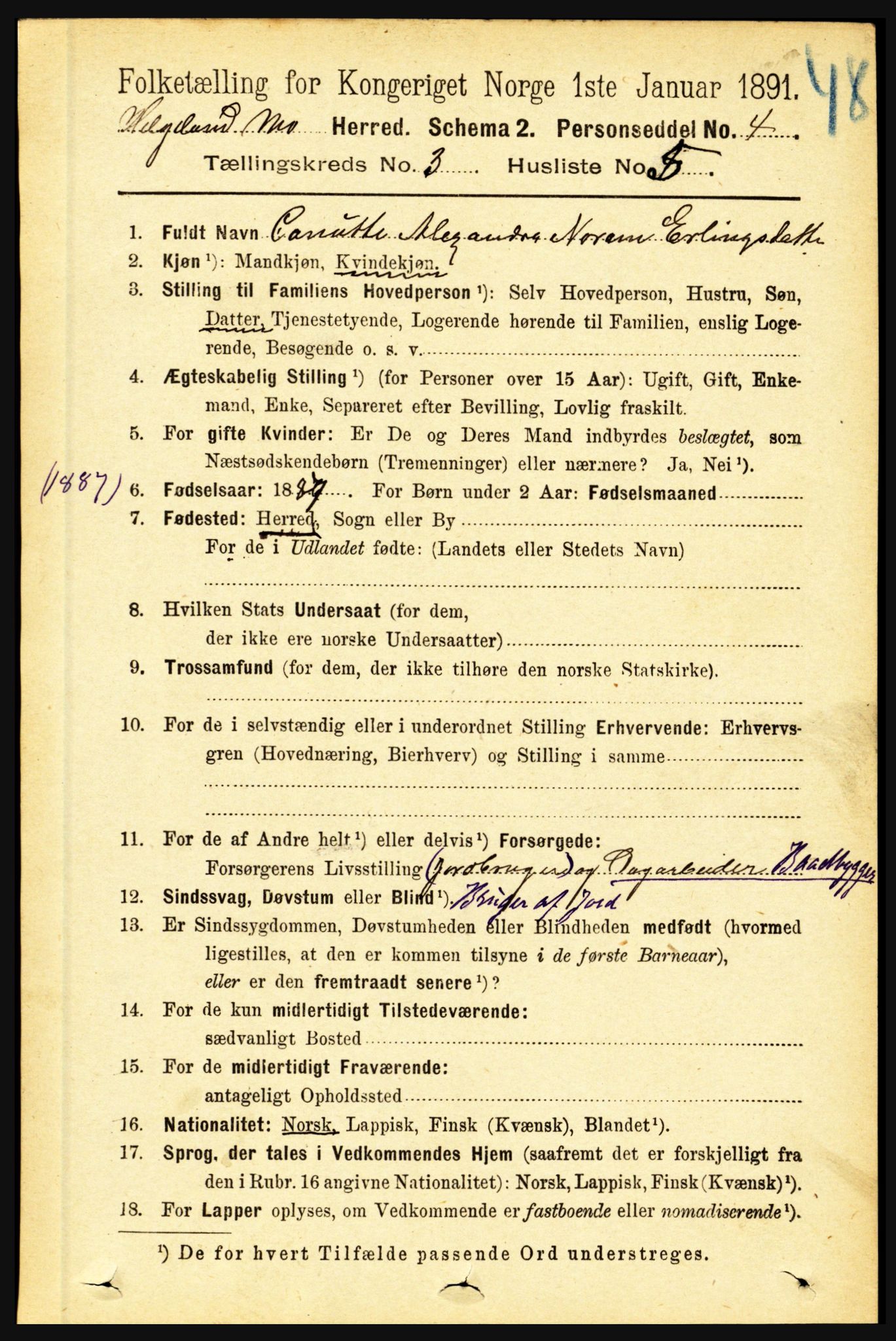 RA, 1891 census for 1833 Mo, 1891, p. 1372