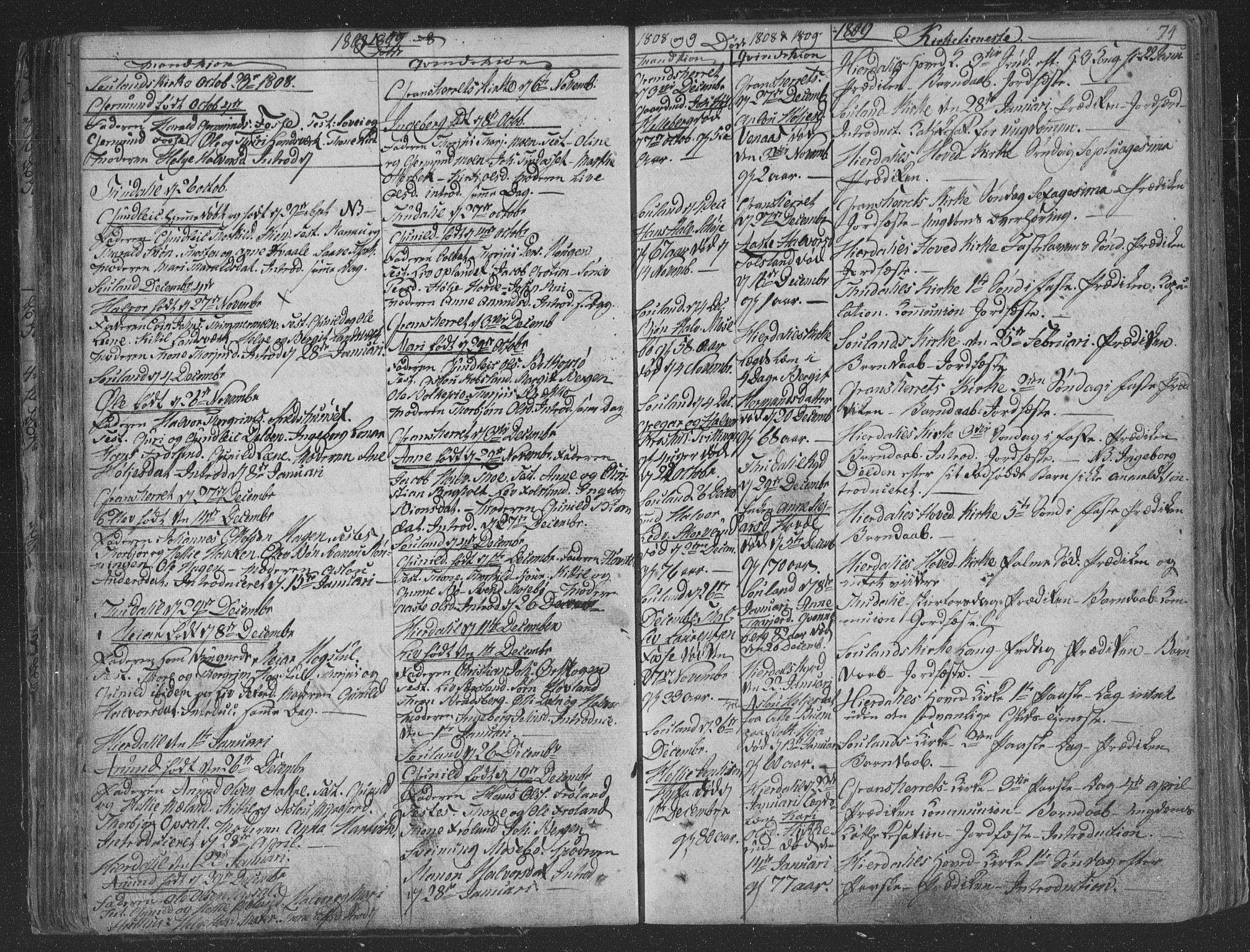 Hjartdal kirkebøker, AV/SAKO-A-270/F/Fa/L0006: Parish register (official) no. I 6, 1801-1814, p. 74