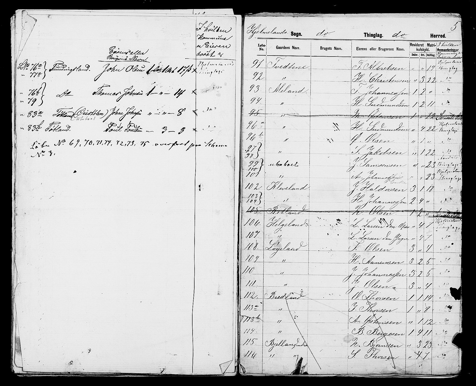 SAST, 1875 census for 1133P Hjelmeland, 1875, p. 36