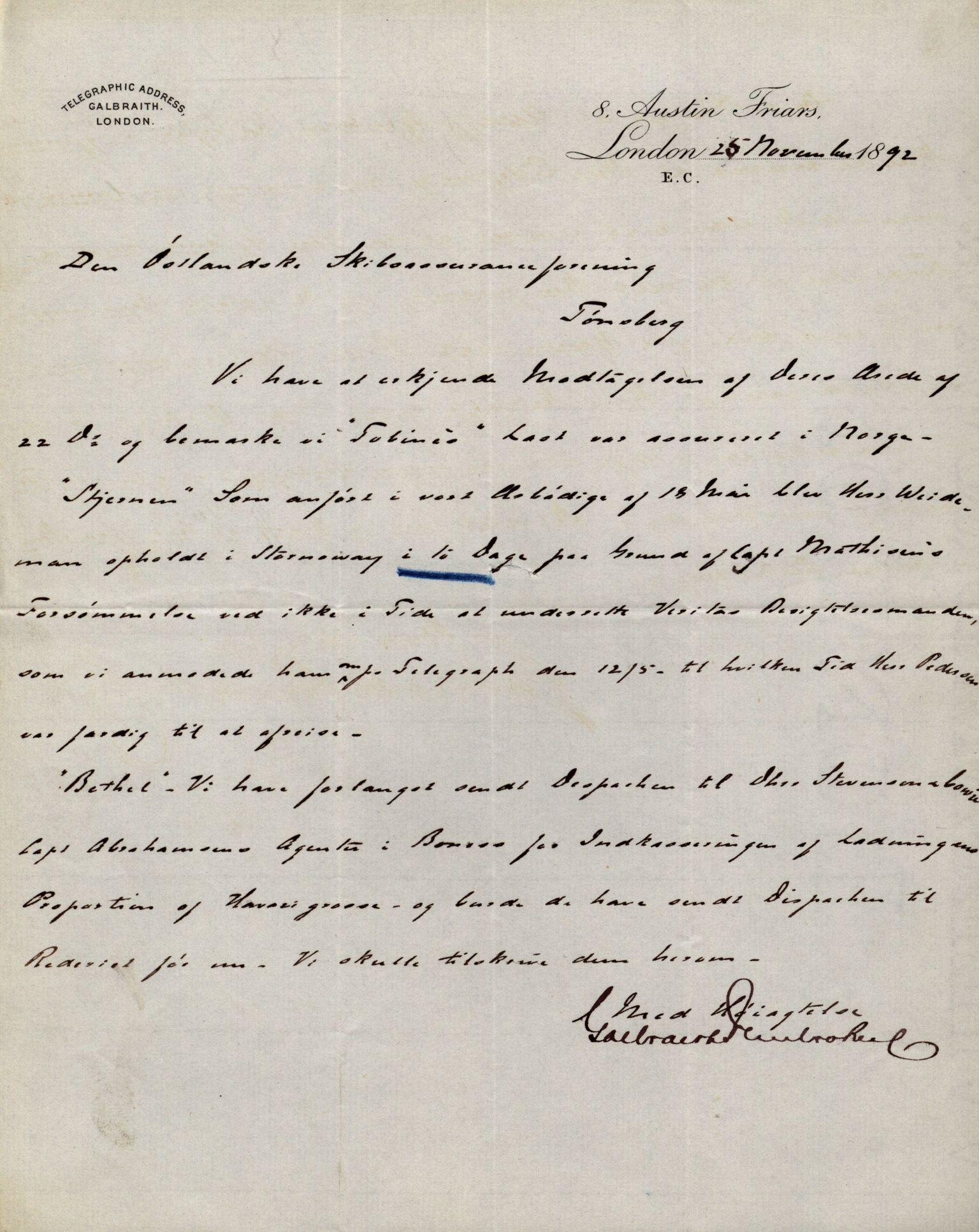 Pa 63 - Østlandske skibsassuranceforening, VEMU/A-1079/G/Ga/L0028/0005: Havaridokumenter / Tjømø, Magnolia, Caroline, Olaf, Stjernen, 1892, p. 204