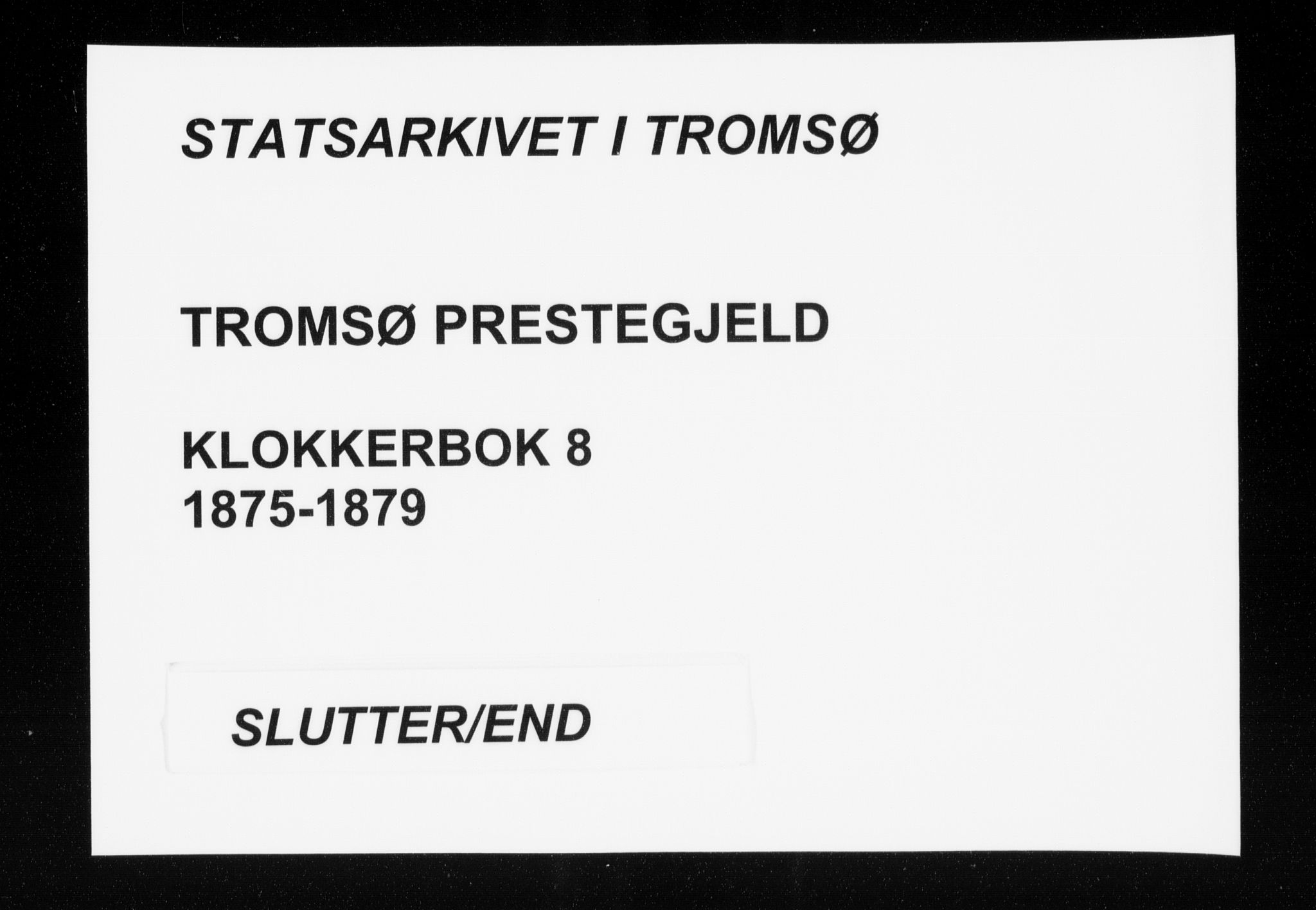 Tromsø sokneprestkontor/stiftsprosti/domprosti, AV/SATØ-S-1343/G/Gb/L0008klokker: Parish register (copy) no. 8, 1875-1879