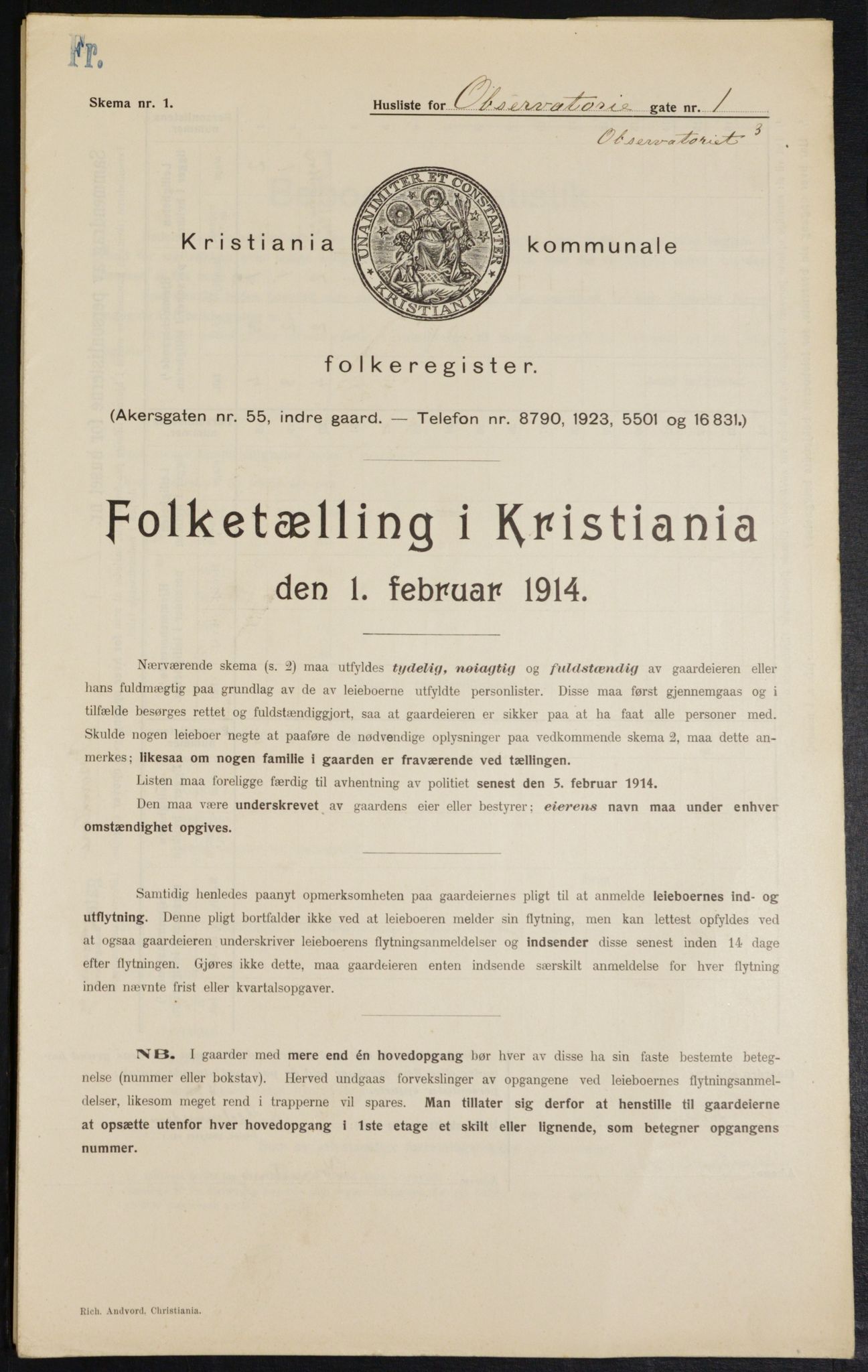 OBA, Municipal Census 1914 for Kristiania, 1914, p. 74139