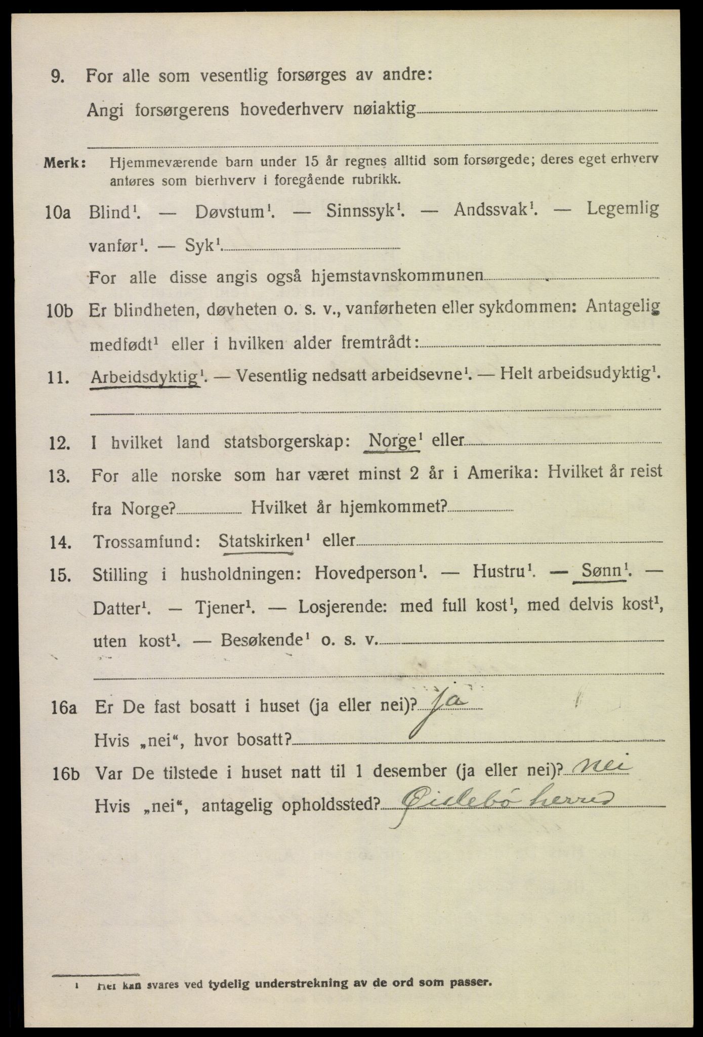 SAK, 1920 census for Sør-Audnedal, 1920, p. 1688