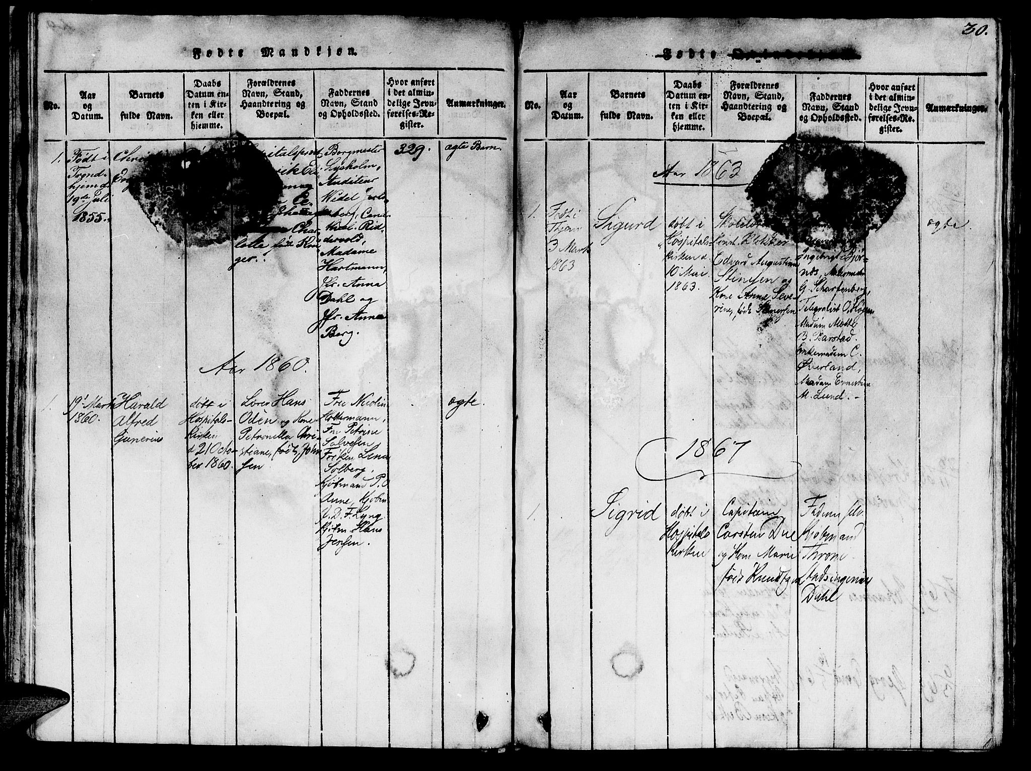 Ministerialprotokoller, klokkerbøker og fødselsregistre - Sør-Trøndelag, SAT/A-1456/623/L0478: Parish register (copy) no. 623C01, 1815-1873, p. 30