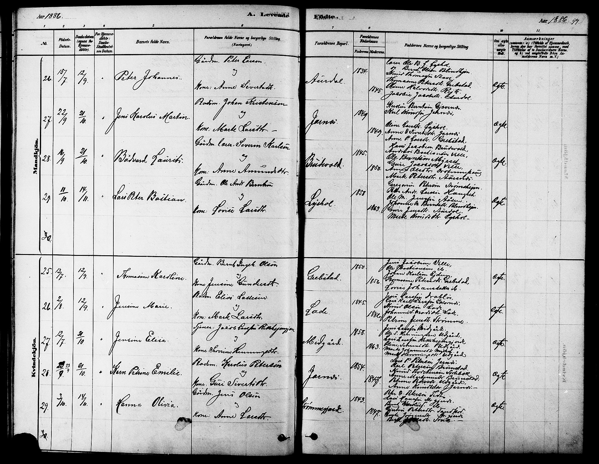 Ministerialprotokoller, klokkerbøker og fødselsregistre - Møre og Romsdal, SAT/A-1454/523/L0339: Parish register (copy) no. 523C02, 1878-1891, p. 53