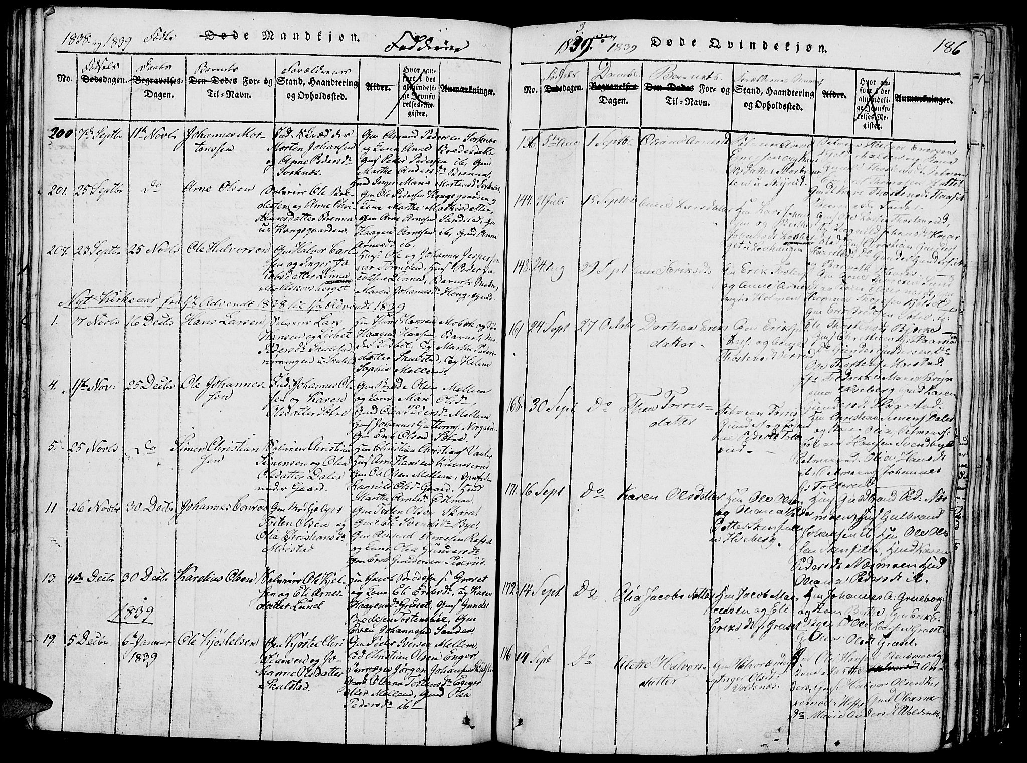 Grue prestekontor, SAH/PREST-036/H/Ha/Hab/L0002: Parish register (copy) no. 2, 1815-1841, p. 186